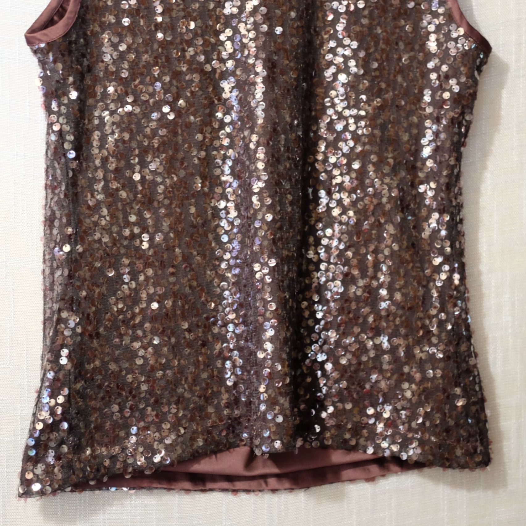Vintage Chico's Tank Top Sequins Lined Sleeveless Dark Wine Women's 0 #H96-33 Size XS / US 0-2 / IT 36-38 - 6 Thumbnail