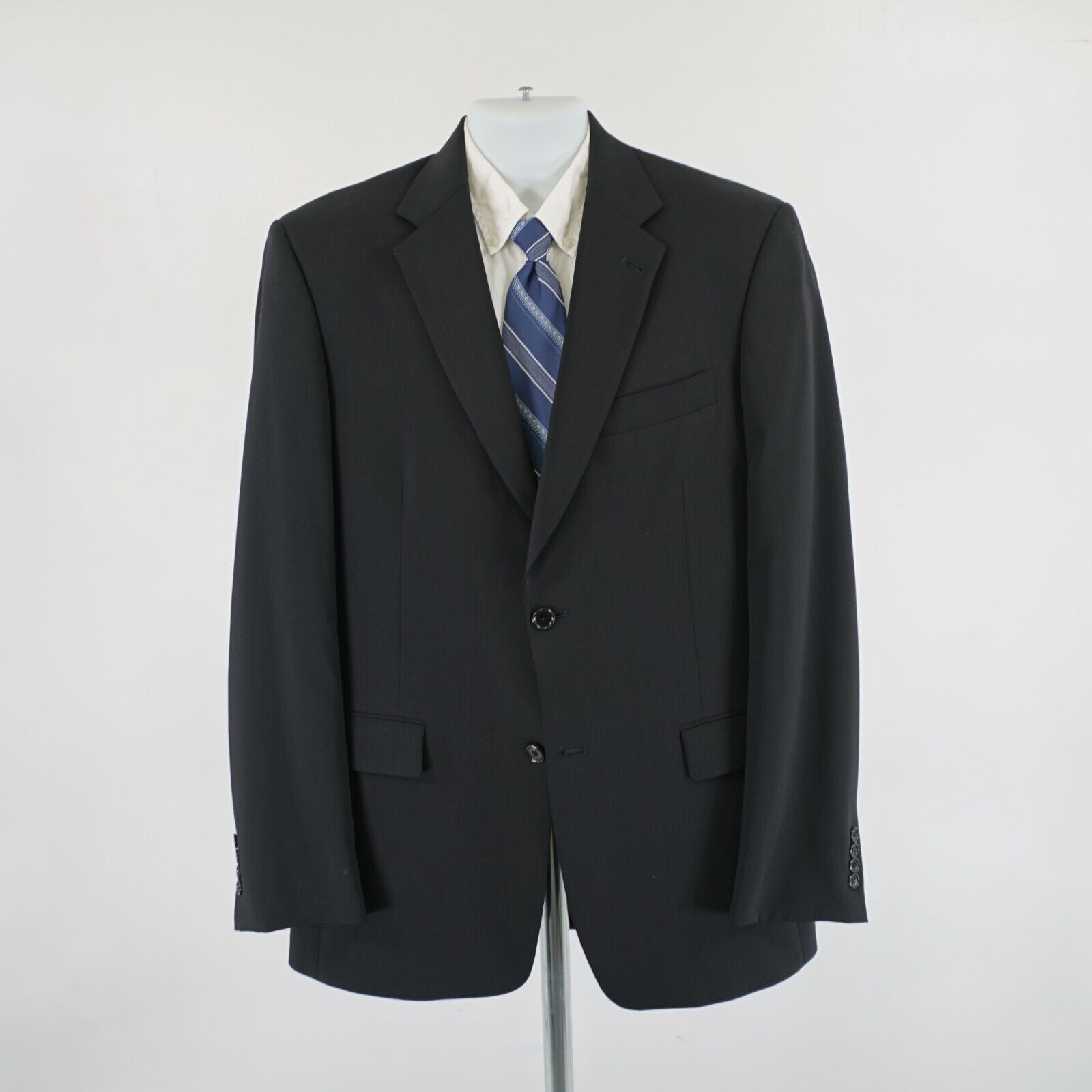 Hart Schaffner Marx Hart Schaffner Marx Wool Black 2 Button Blazer 42L Size 42L - 4 Thumbnail