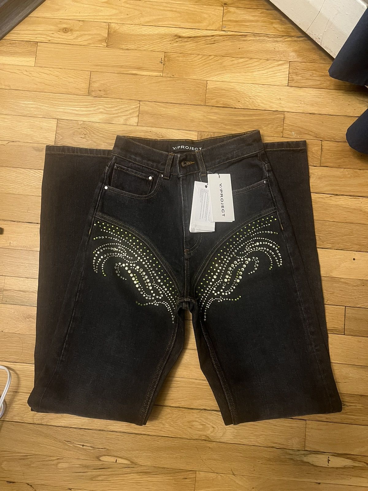 Y/Project Y/Project Rhinestone Jeans Size 24" / US 00 / IT 34 - 1 Thumbnail