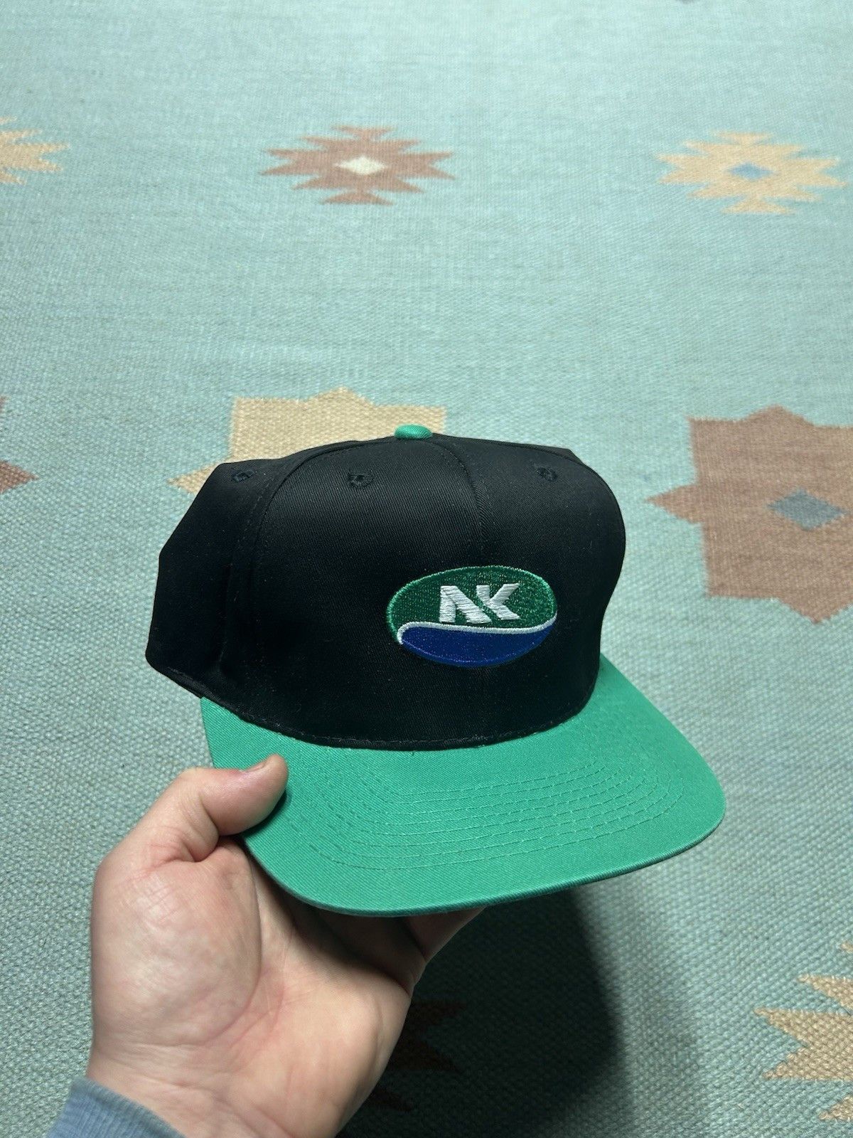 Vintage Vtg SnapBack hat NK seeds black teal embroidered farm feed Size ONE SIZE - 1 Thumbnail