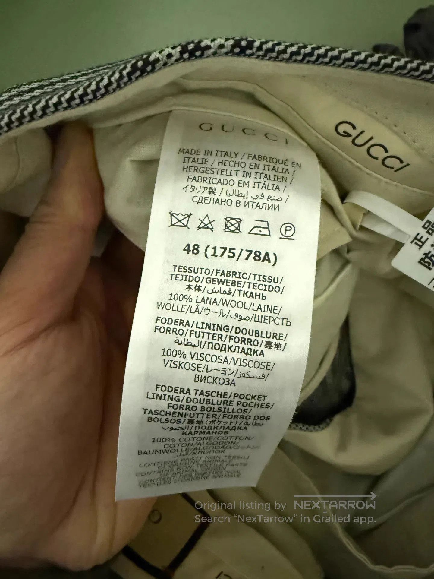 Gucci Gray Plaid Wide. Size US 32 / EU 48 - 4 Thumbnail