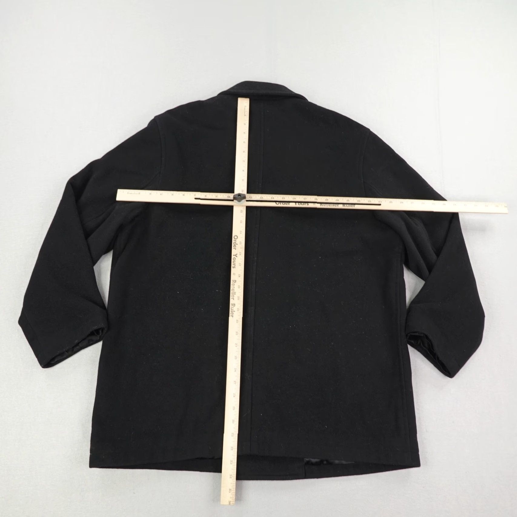 J.Crew VINTAGE J.CREW Mens XL Pea Coat Wool Blend Double Breasted Winter Lined Black Outer Shell Clothing Size US XL / EU 56 / 4 - 5 Thumbnail