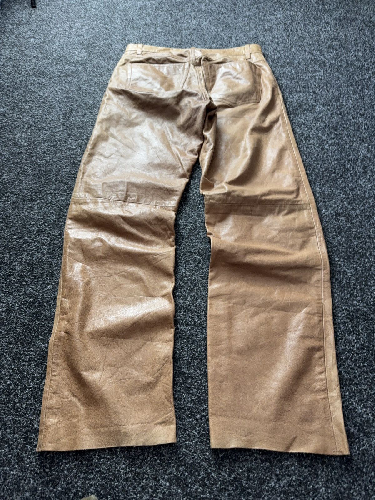Genuine Leather 00s Leather Biker MOTO Rock Punk Cowboy Chrome Style Pants Size US 31 - 2 Thumbnail