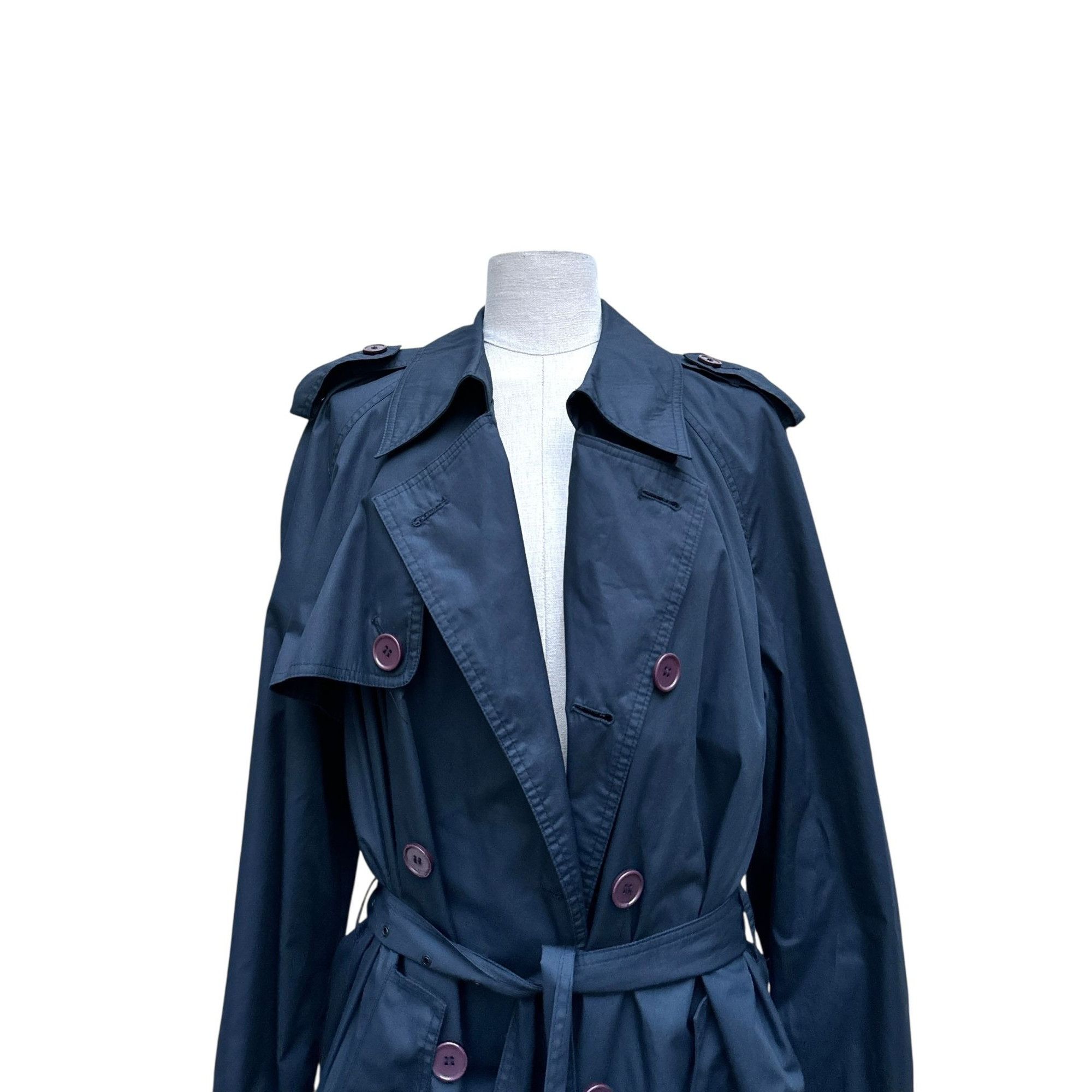 Yves Saint Laurent Navy Trench Coat Size US M / EU 48-50 / 2 - 2 Thumbnail