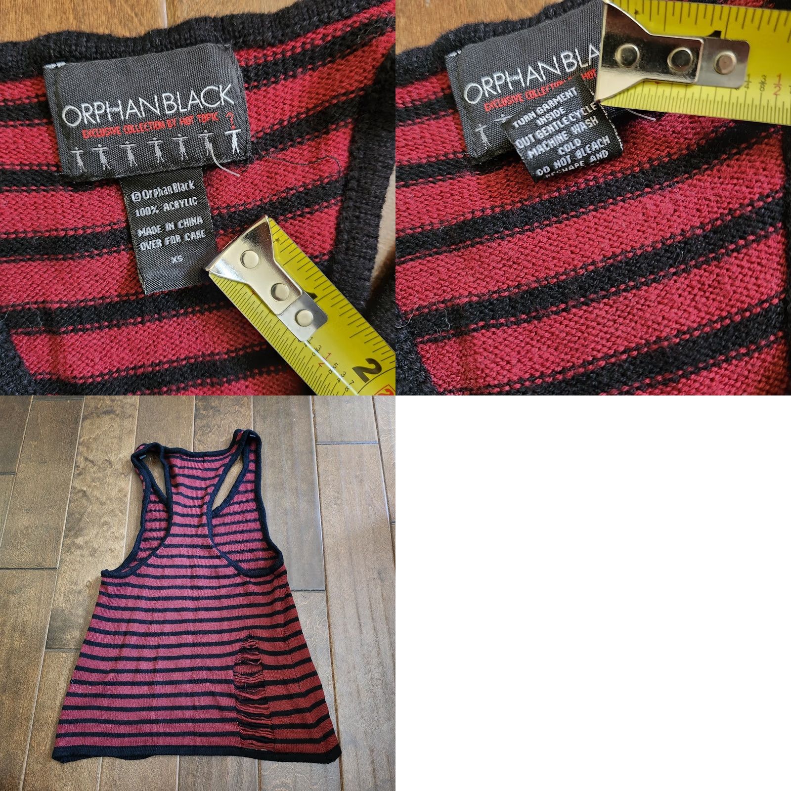 Vintage Orphan Black Tank Top Shirt XS Women Striped Limited Edition Sleeveless Pullover Black casual Summer Spring Fall Mens Womens Girls not applicable Size XS / US 0-2 / IT 36-38 - 8 Thumbnail