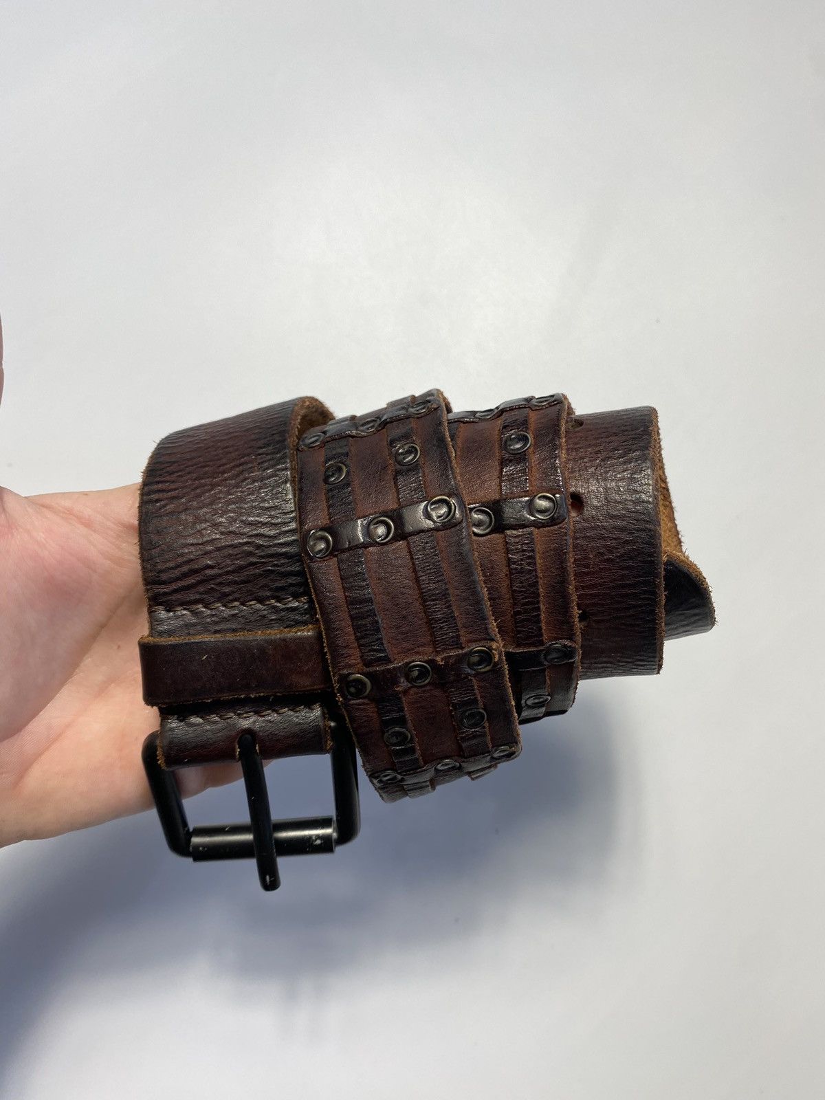 Allsaints Allsaints Spitalfield avant-garde leather belt Size 32 - 3 Thumbnail