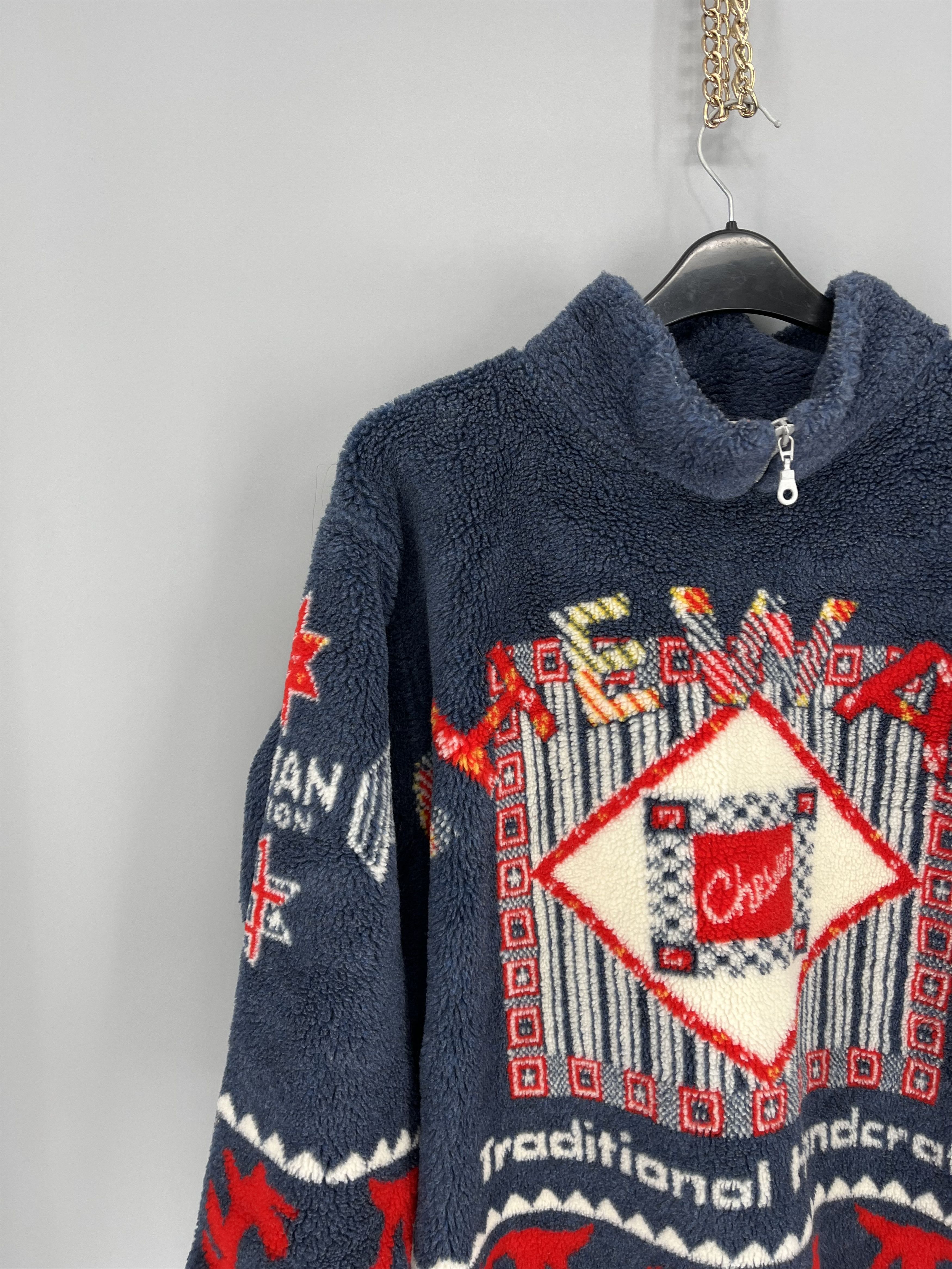 Vintage Vintage 90s Chewan Traditional Handcraft Fleece Sweater Size US L / EU 52-54 / 3 - 4 Thumbnail