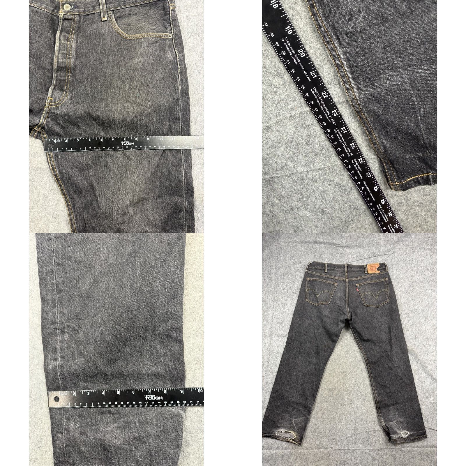 Levi's VINTAGE Levi's 501 Jeans Men 40x32 Black Button Fly Straight Leg Red Tag Jeans Mens Regular 40 Jeans 501 Series USA Modern Classic Size US 40 / EU 56 - 8 Thumbnail