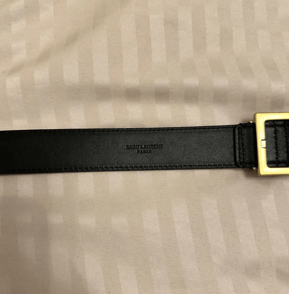 Yves Saint Laurent Saint Laurent Monogram square buckle belt black Size ONE SIZE - 4 Thumbnail