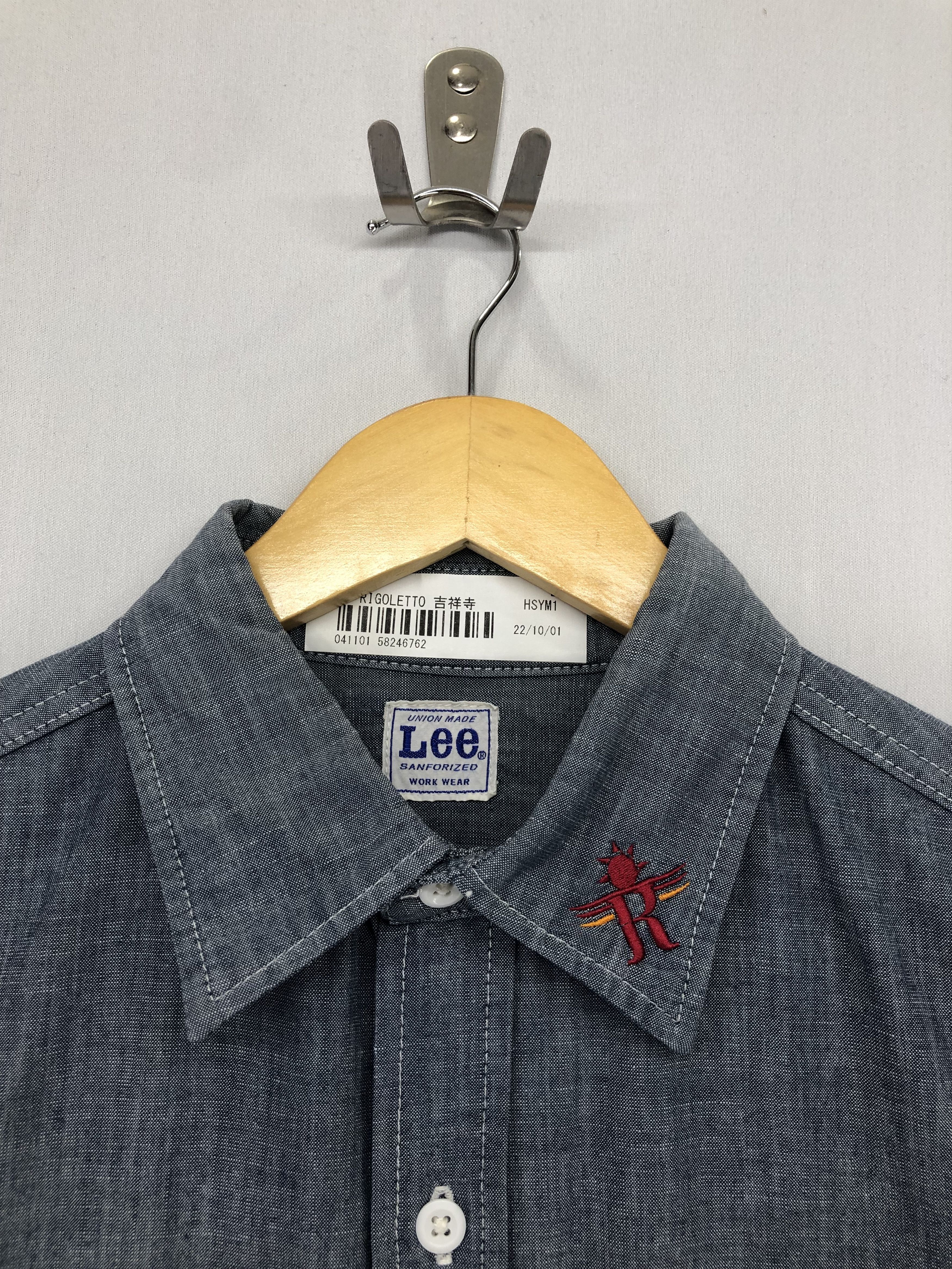Lee Vintage Lee Distressed Chambray Shirt Size US L / EU 52-54 / 3 - 3 Thumbnail