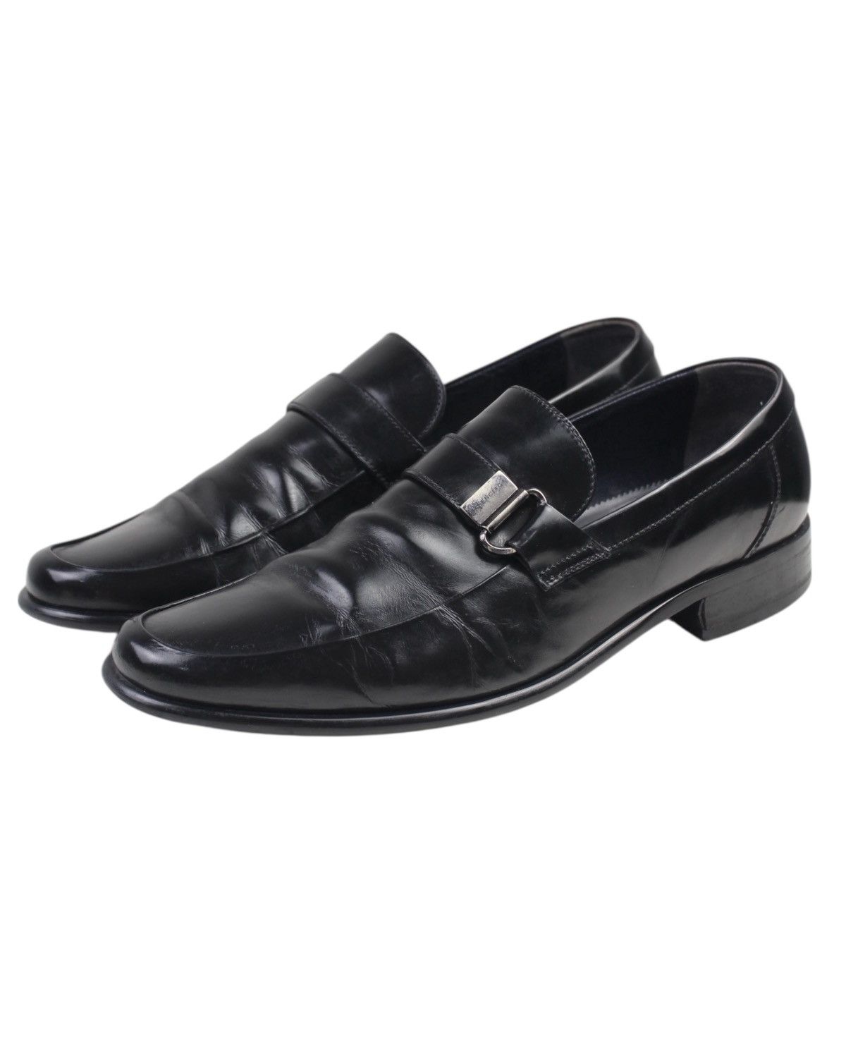 Balenciaga 1990S BALENCIAGA PARIS SIDE METAL BUCKLE LEATHER LOAFERS Size US 8.5 / EU 41-42 - 2 Thumbnail
