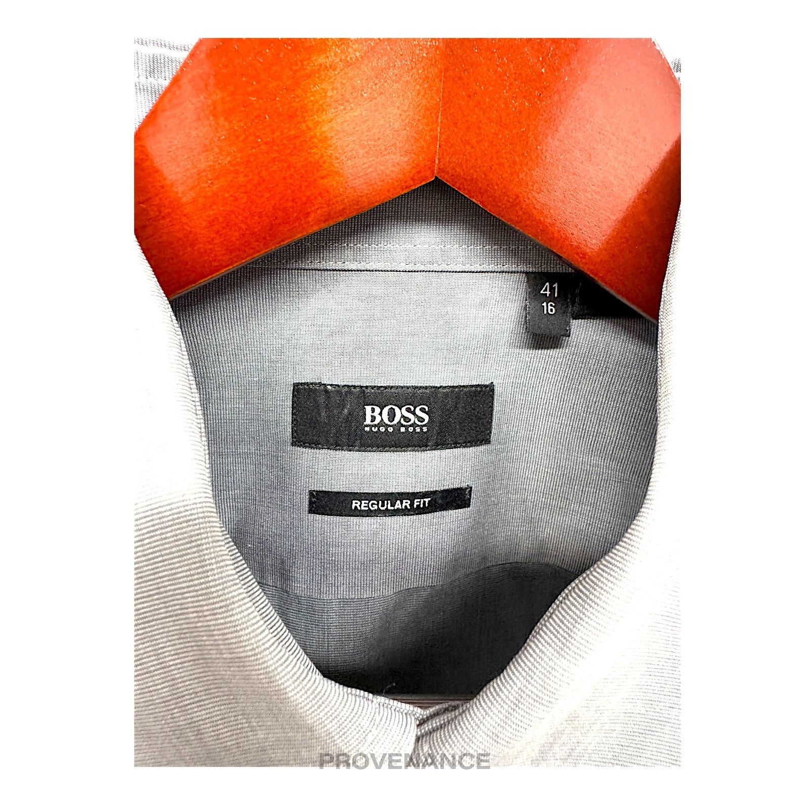 Hugo Boss 🔴 Boss Button Down Shirt - Grey 41 16 Size US L / EU 52-54 / 3 - 5 Thumbnail