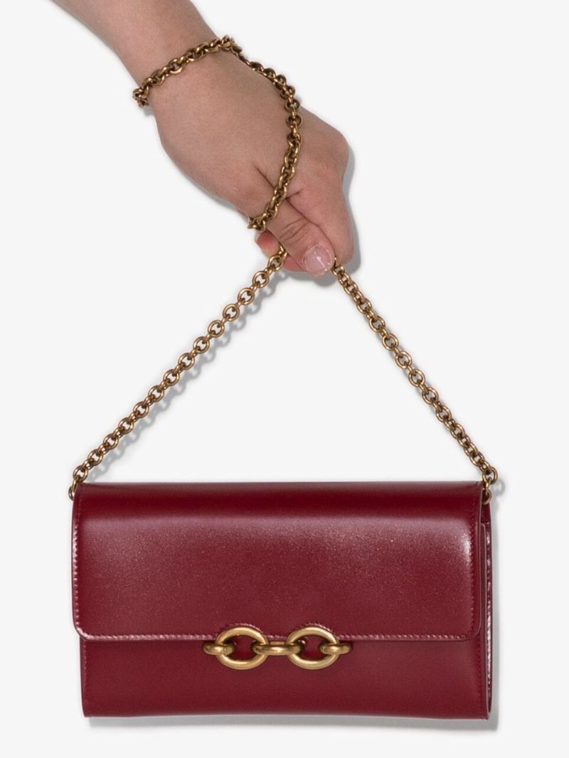 Saint Laurent Paris o1s1wg110924 Size: OS / Le Maillon Chain Wallet in Red Size ONE SIZE - 1 Thumbnail