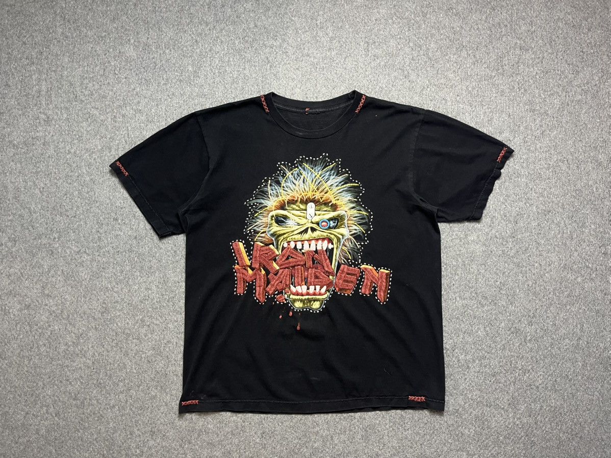 Iron Maiden × Vintage Vintage Iron Maiden printed t-shirt knit logo Size US L / EU 52-54 / 3 - 1 Thumbnail