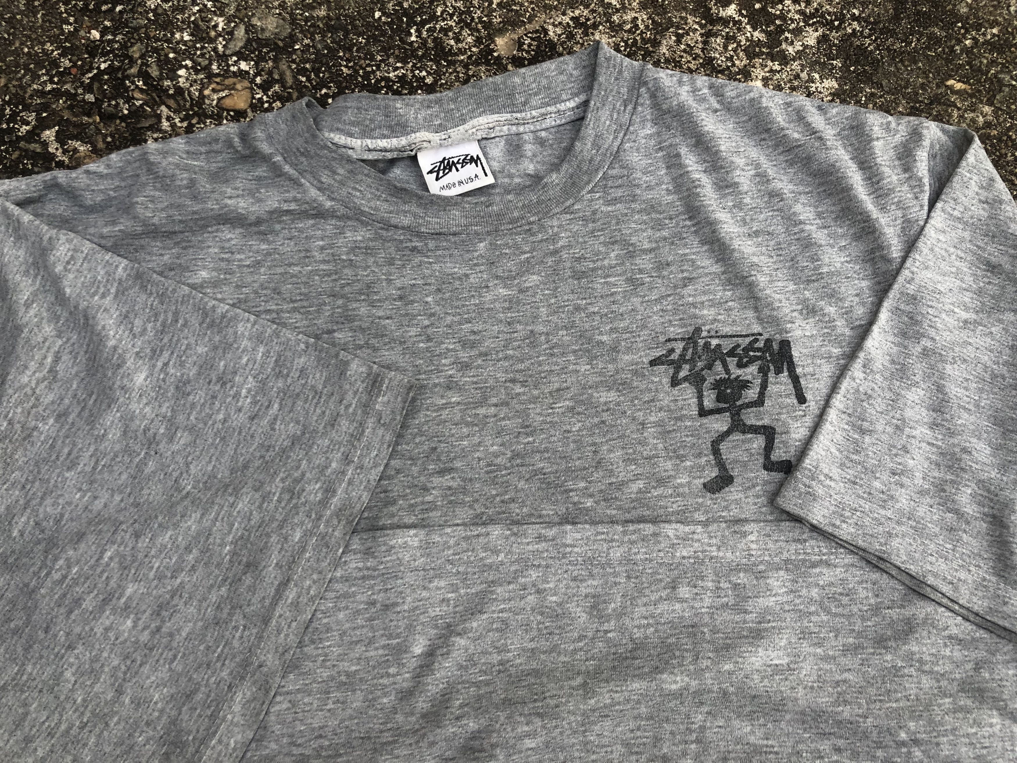 Vintage 🔥Vintage Original 90s STUSSY 'Stickman' Streetwear T-Shirt Size US L / EU 52-54 / 3 - 6 Thumbnail