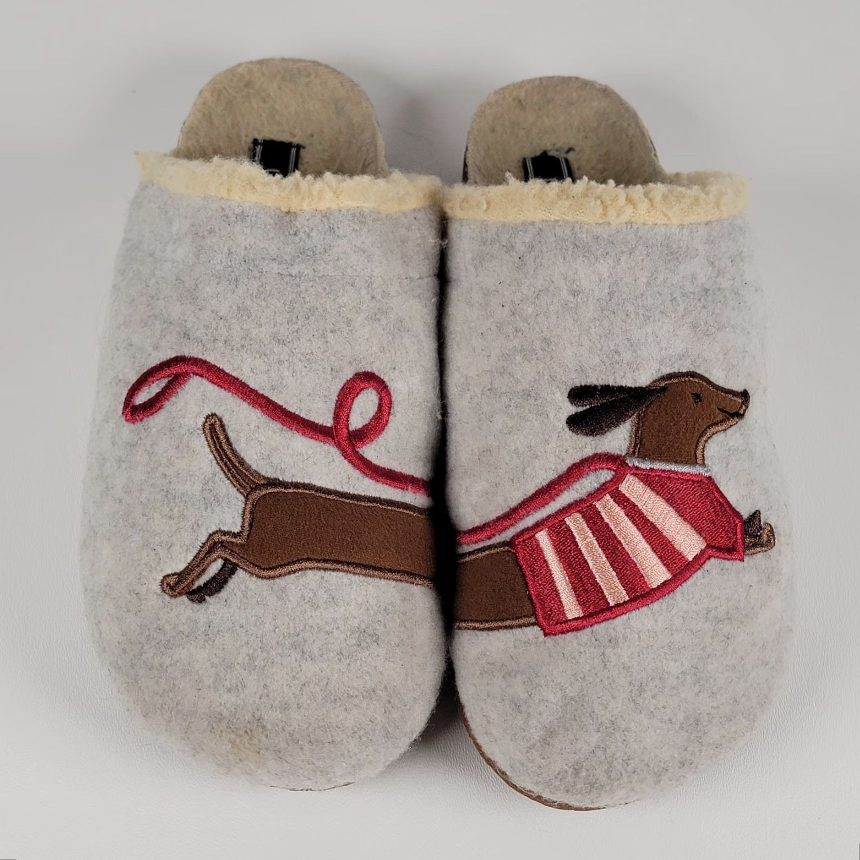 Lands' End Lands' End Women's Gray Felt Critter Scuff Slippers Mule Slip On 8 M / 38.5 Fall Winter Travel Casual Womens Slipper Size ONE SIZE - 2 Thumbnail