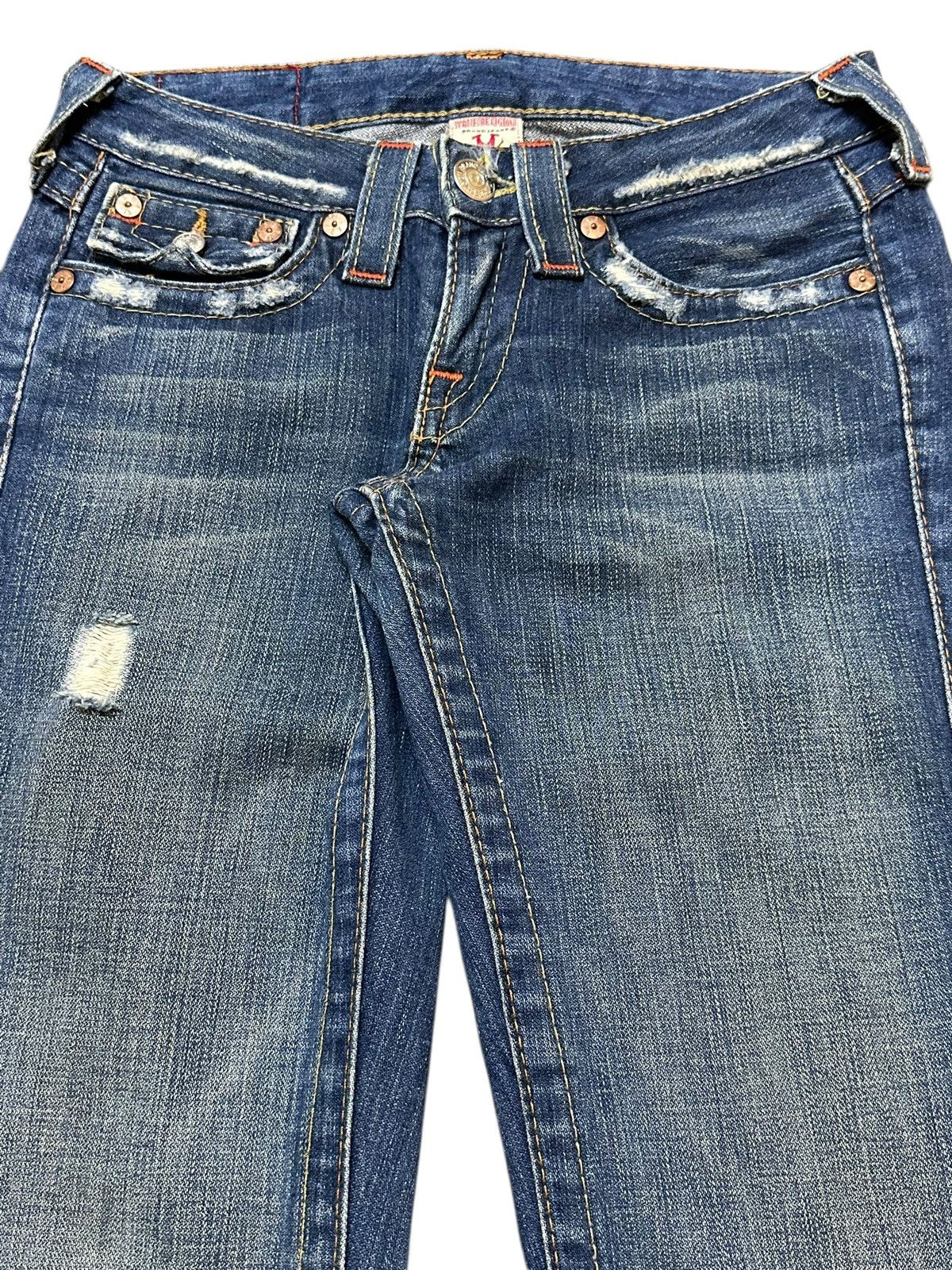True Religion Vintage Usa True Religion Blue Faded Wash Bootcut Jeans Size 27" / US 4 / IT 40 - 4 Thumbnail