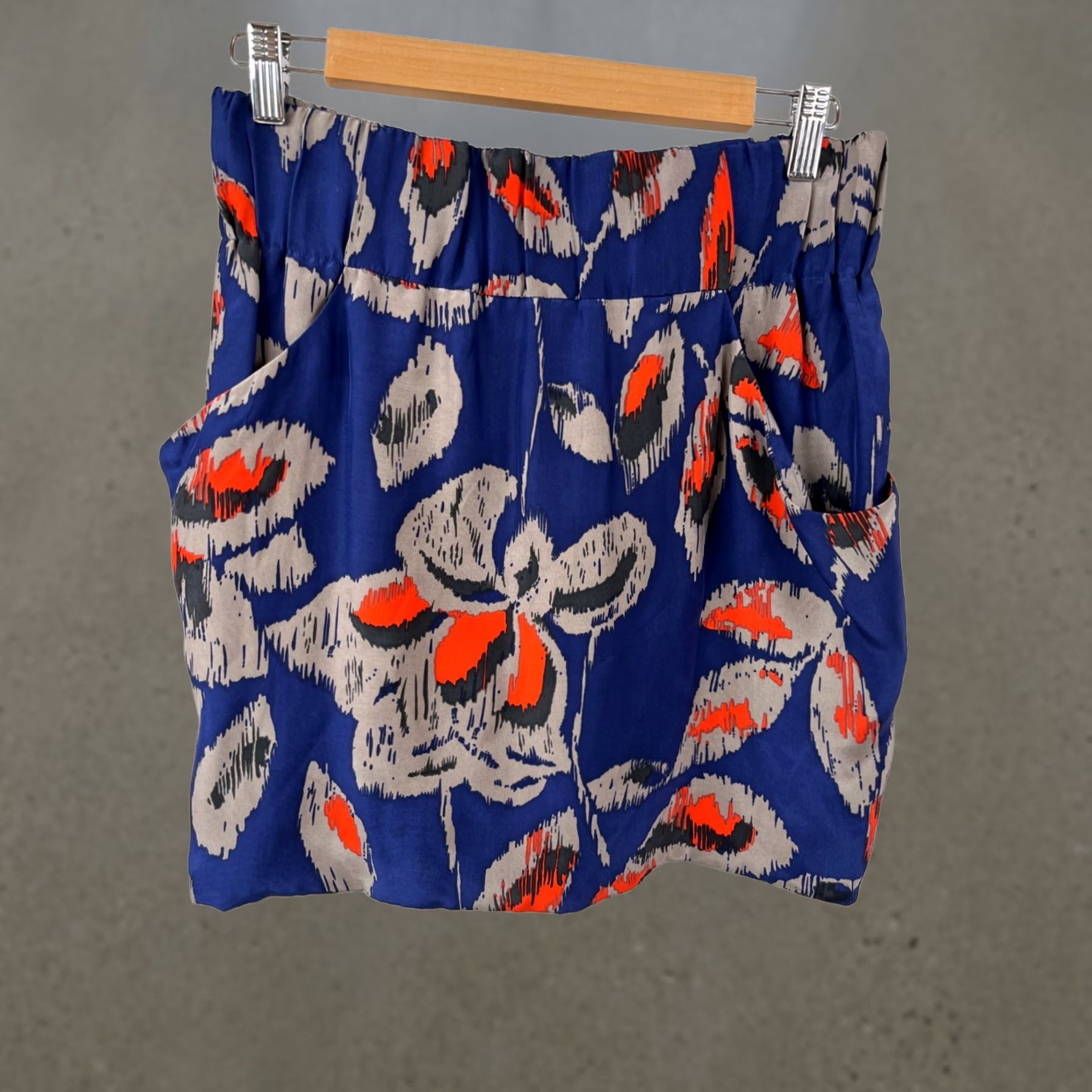 Dolce Vita Dolce Vita Skirt Womens XL Bubble Multicoor Silk Floral Pockets Short Mini Multicolor Slatch Stratch Size 40" / US 18 - 1 Thumbnail
