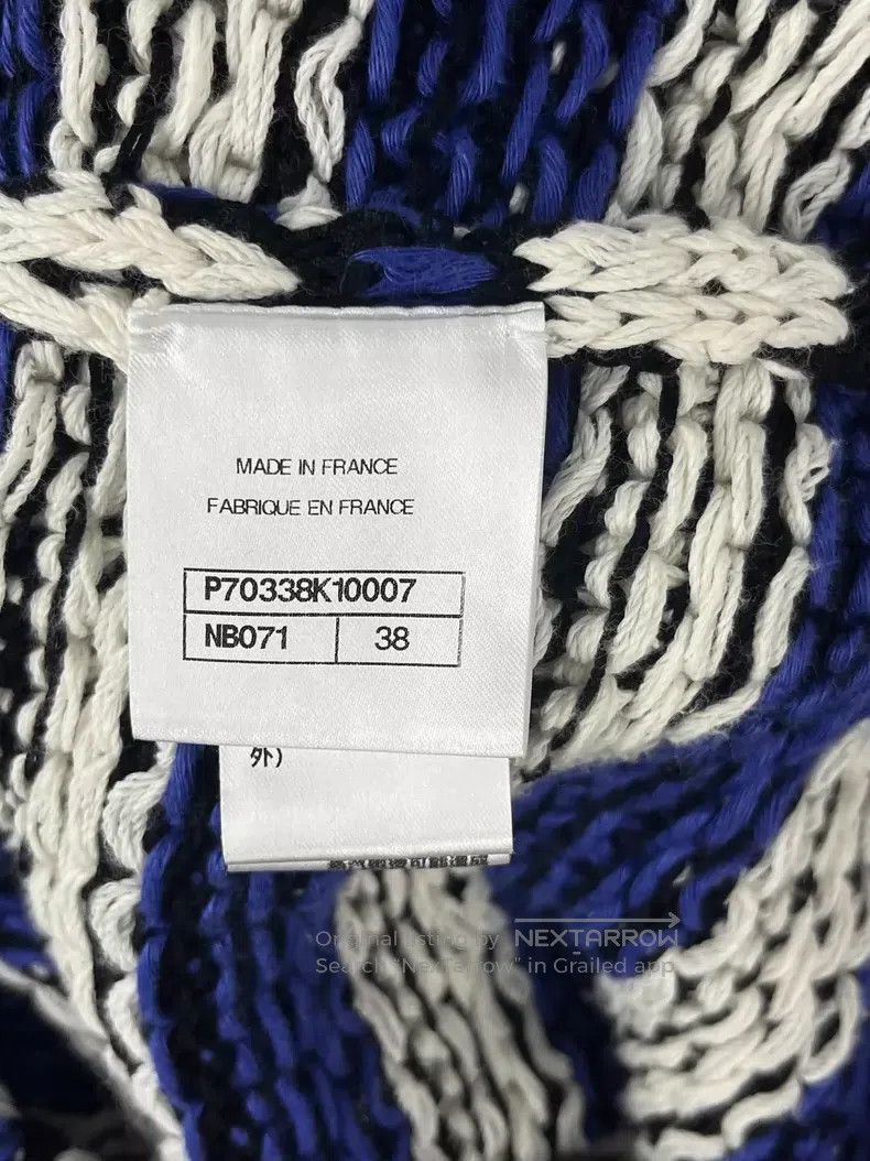 Chanel Chanel Blue and white striped knitted cardigan coat Size XS / US 0-2 / IT 36-38 - 5 Thumbnail