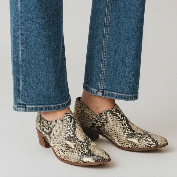 Other Modern Vice New York Leather Snake Print Booties Size US 8.5 / IT 38.5 - 1 Thumbnail