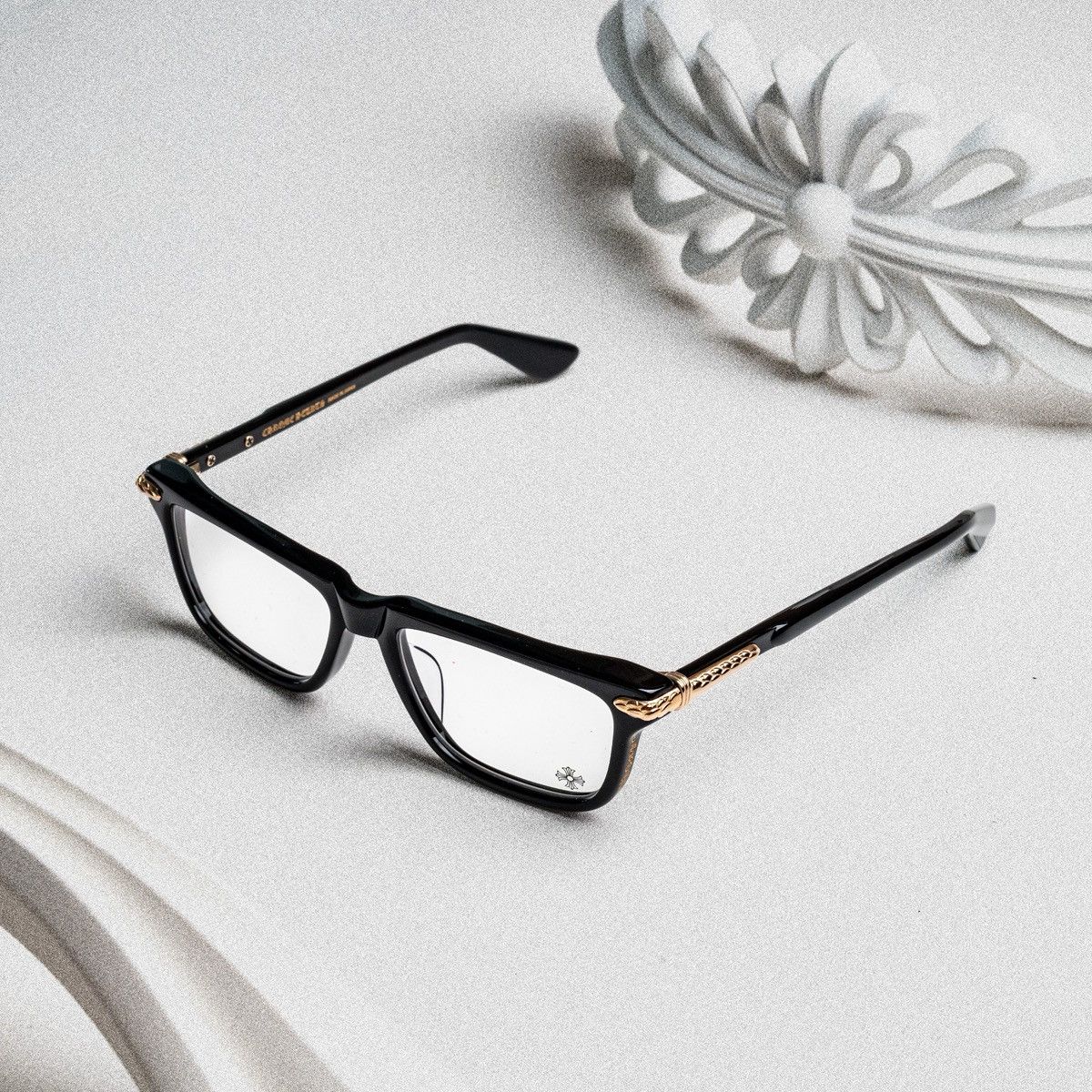 Chrome Hearts CHROME HEARTS LITTLE DINGER BLACK/ 18KGP GLASSES Size ONE SIZE - 2 Thumbnail