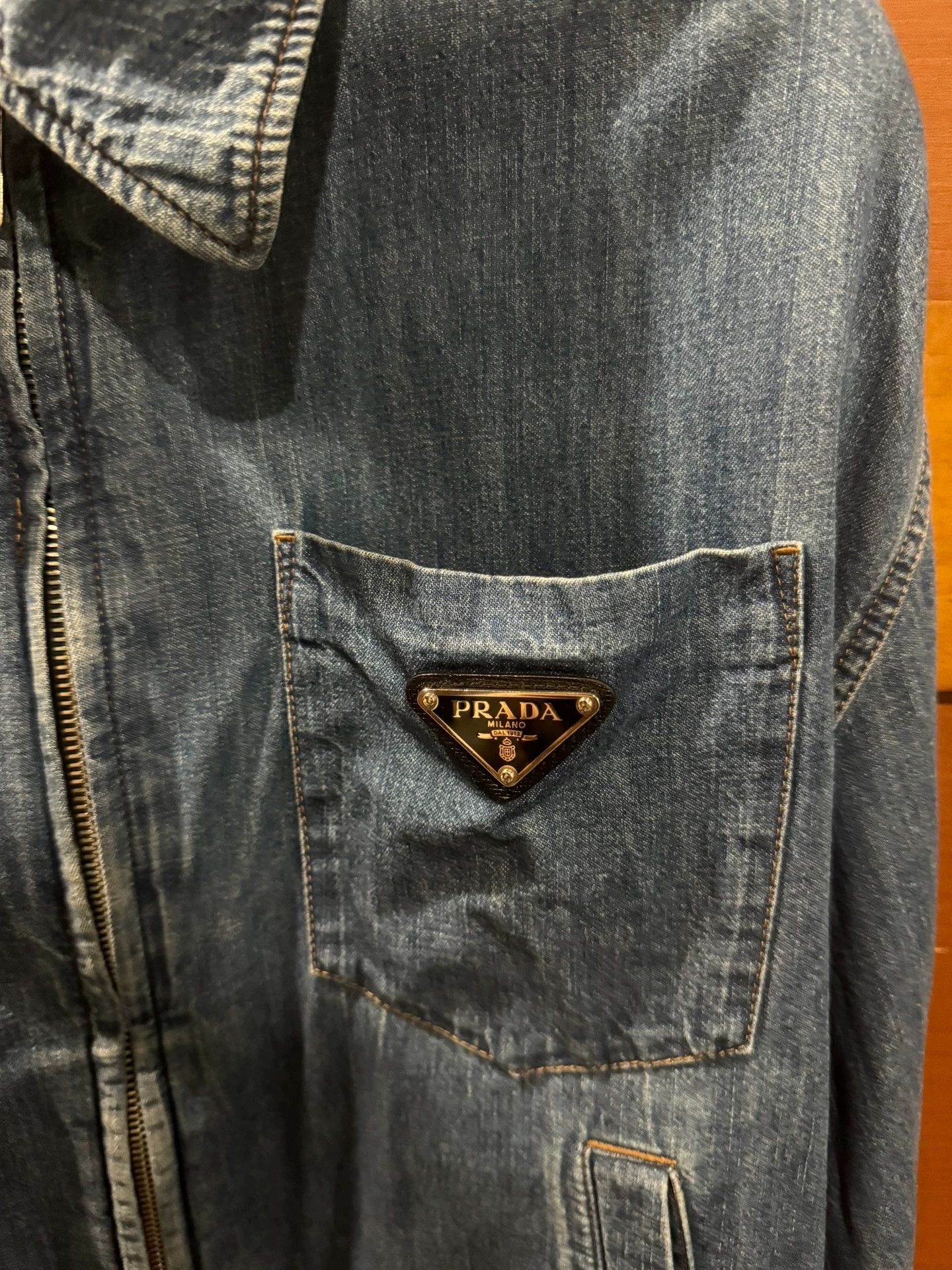 Prada Prada Denim Zip Short Jacket Liu Dehua Size XS / US 0-2 / IT 36-38 - 4 Thumbnail