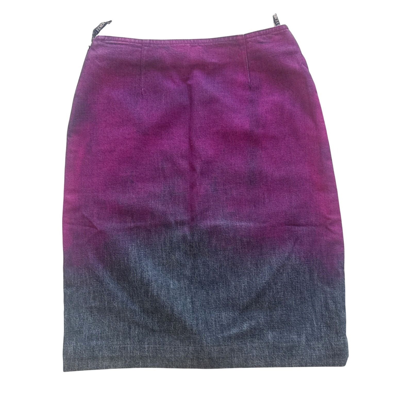 Fendi Fendi Womens Ombre Purple & Black Denim Pencil Skirt Size L Size 30" / US 8 / IT 44 - 2 Thumbnail