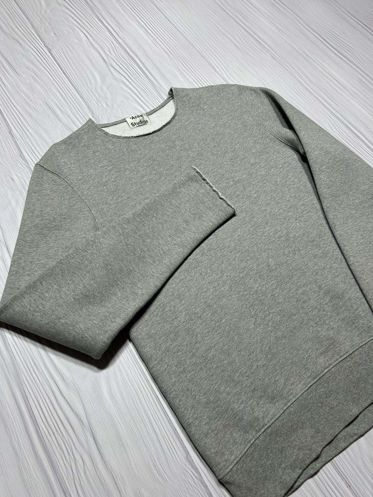 Acne Studios × Designer Acne Studios Fabien PAW15 Grey Fleece Crewneck Sweater Size US S / EU 44-46 / 1 - 4 Thumbnail