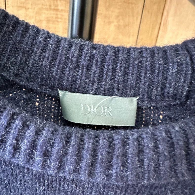Dior Dior Dark blue embroidered letter knitted sweater Size US S / EU 44-46 / 1 - 3 Thumbnail