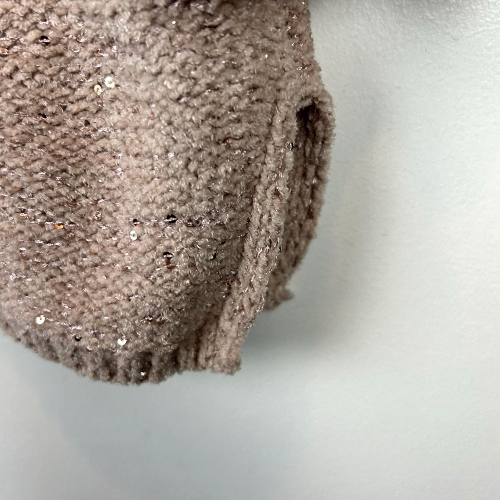 Vintage Chicos SweatER Womens L Sequin Dusty Rose V-Neck Knit Pullover Puff Sleeve Short Description: Organic? Size L / US 10 / IT 46 - 5 Thumbnail