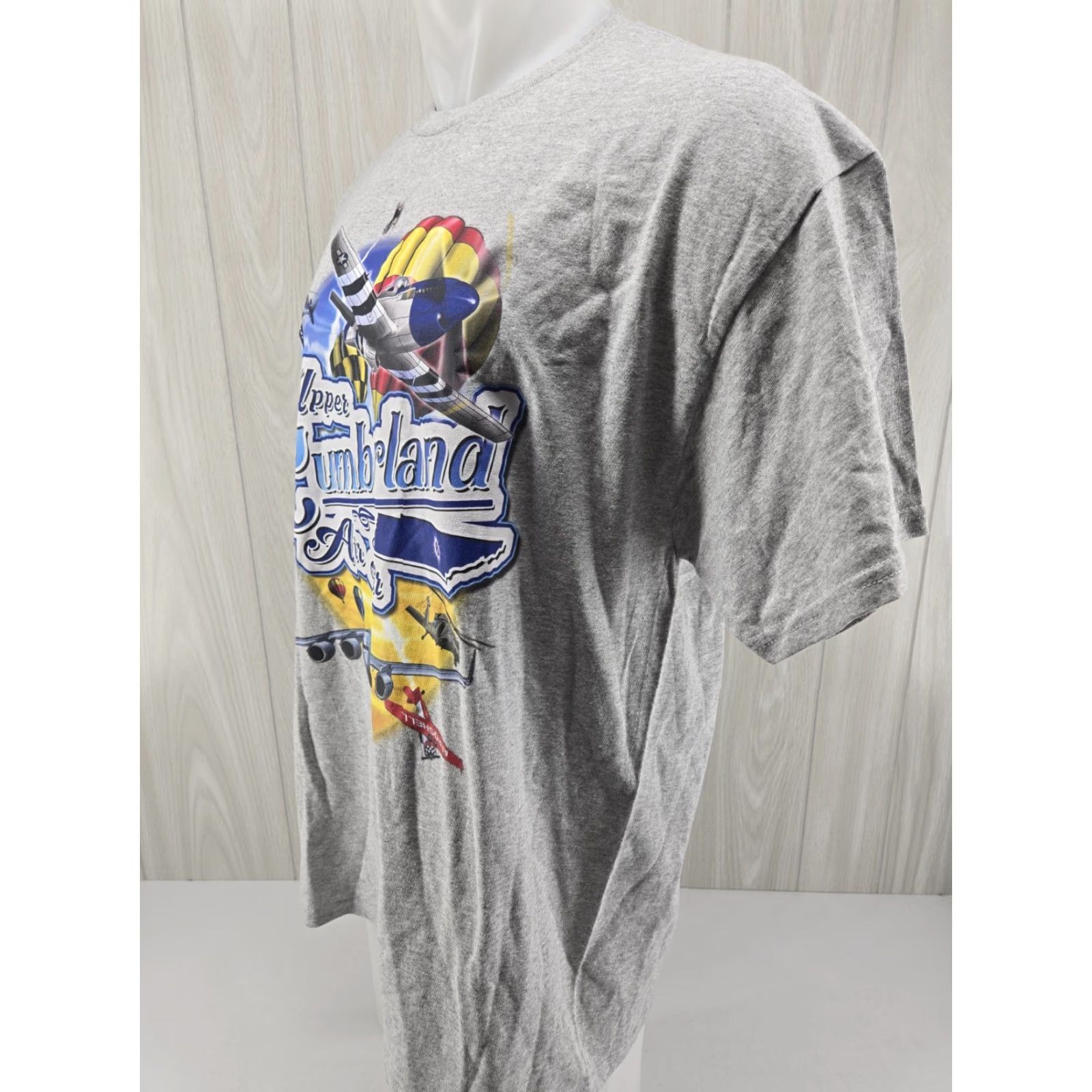 Gildan VINTAGE Upper Cumberland Air Fair TN T-Shirt XL Gray Mens Short Sleeve Cotton Graphic Print Size US XL / EU 56 / 4 - 4 Thumbnail