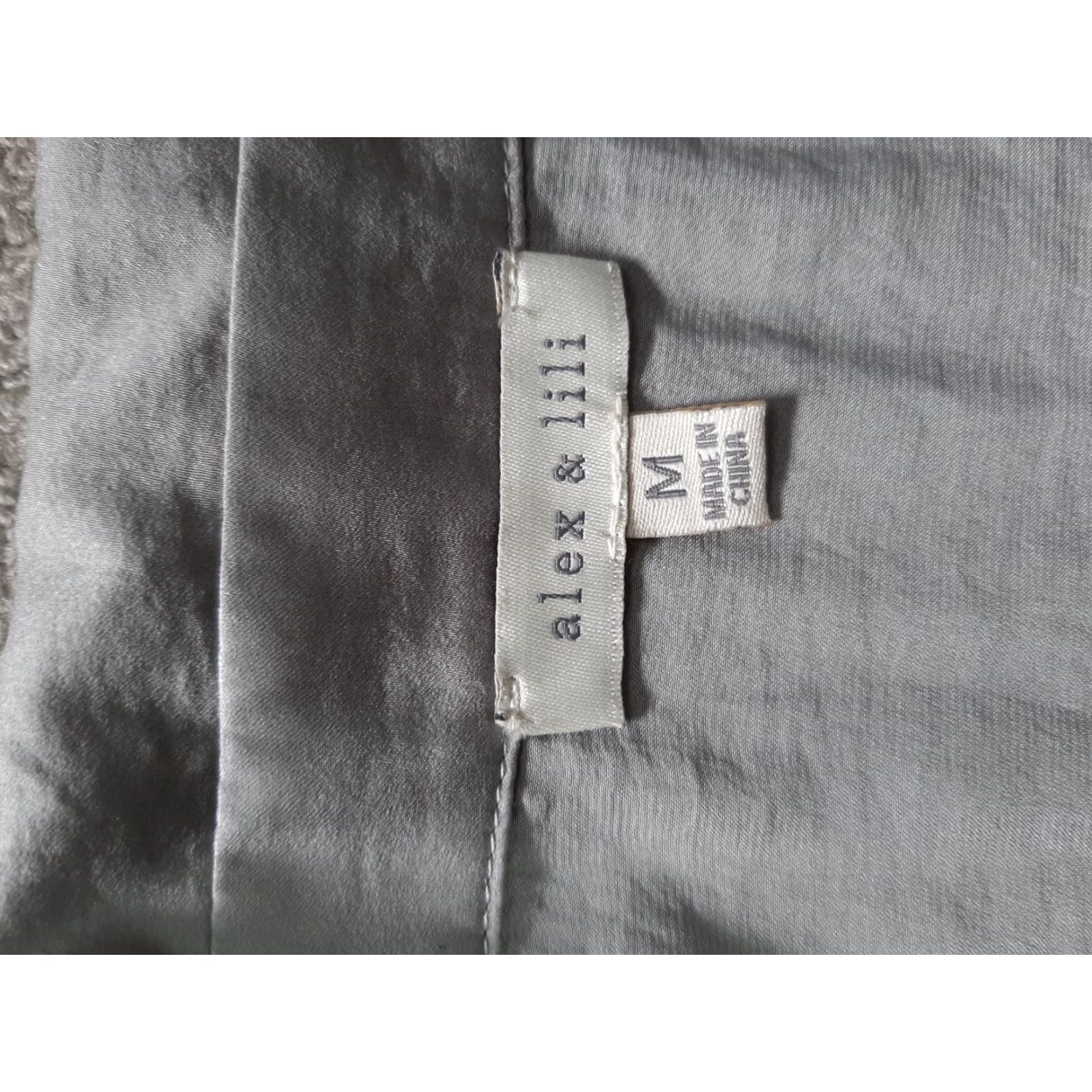 Vintage Alex & Lili Long Sleeve Button-Up Womens M Gray Pocket Shirt Size M / US 6-8 / IT 42-44 - 5 Thumbnail