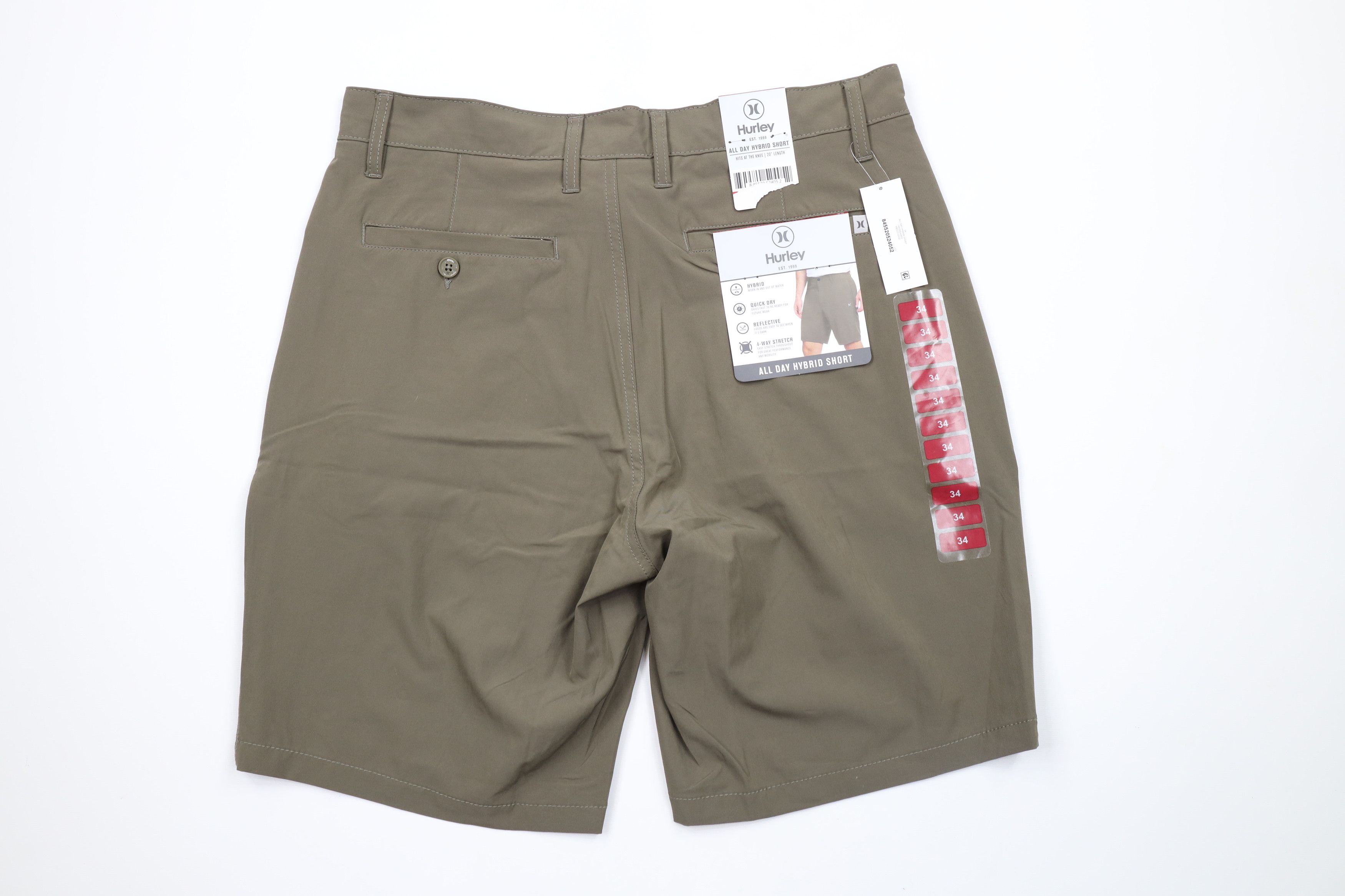Vintage New Hurley Surfing Stretch All Day Hybrid Shorts Drab Green Size US 34 / EU 50 - 10 Thumbnail