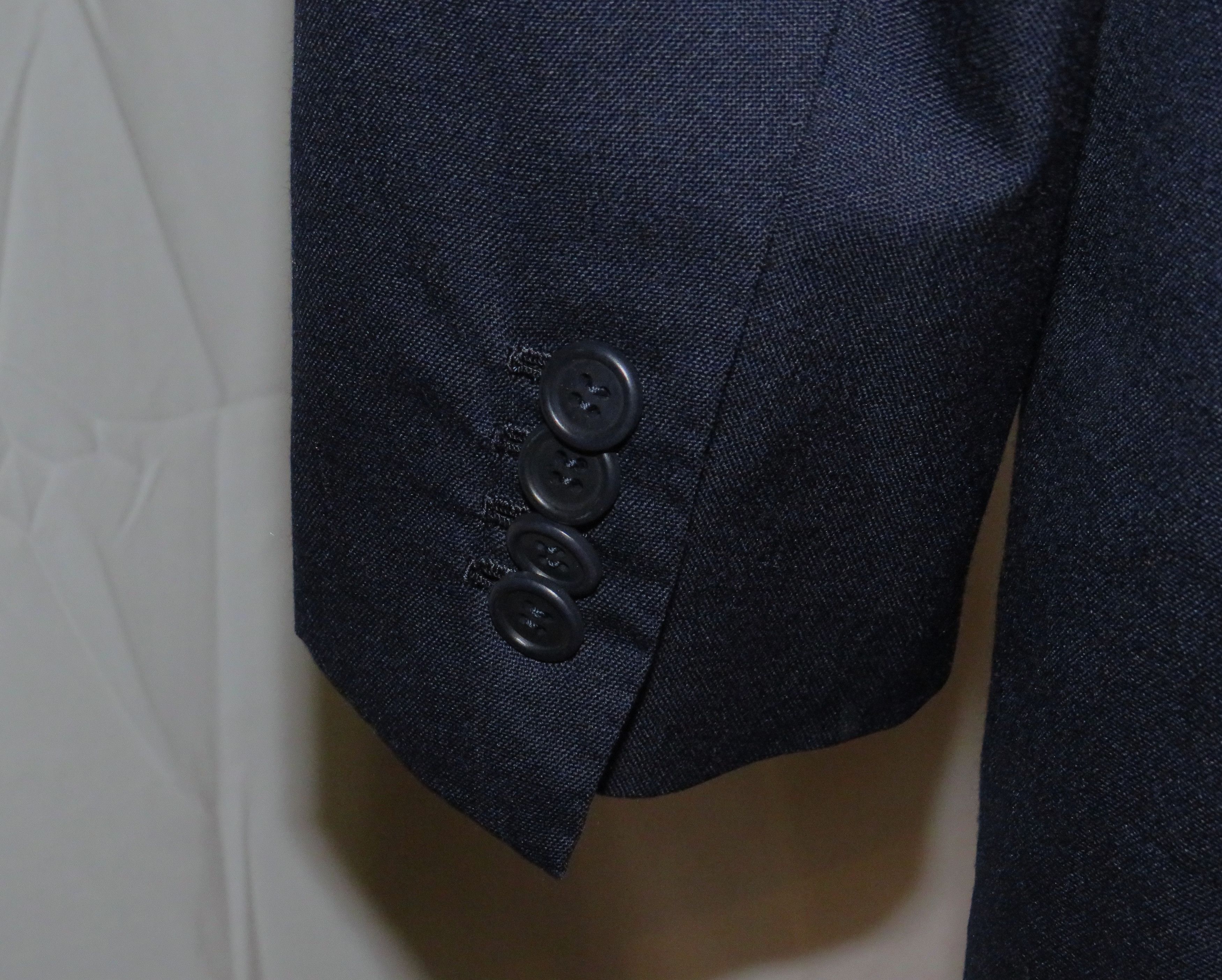 Orazio Luciano Bespoke Navy Barathea Hopsack Two Button Sport Coat 36 Size 36R - 8 Thumbnail