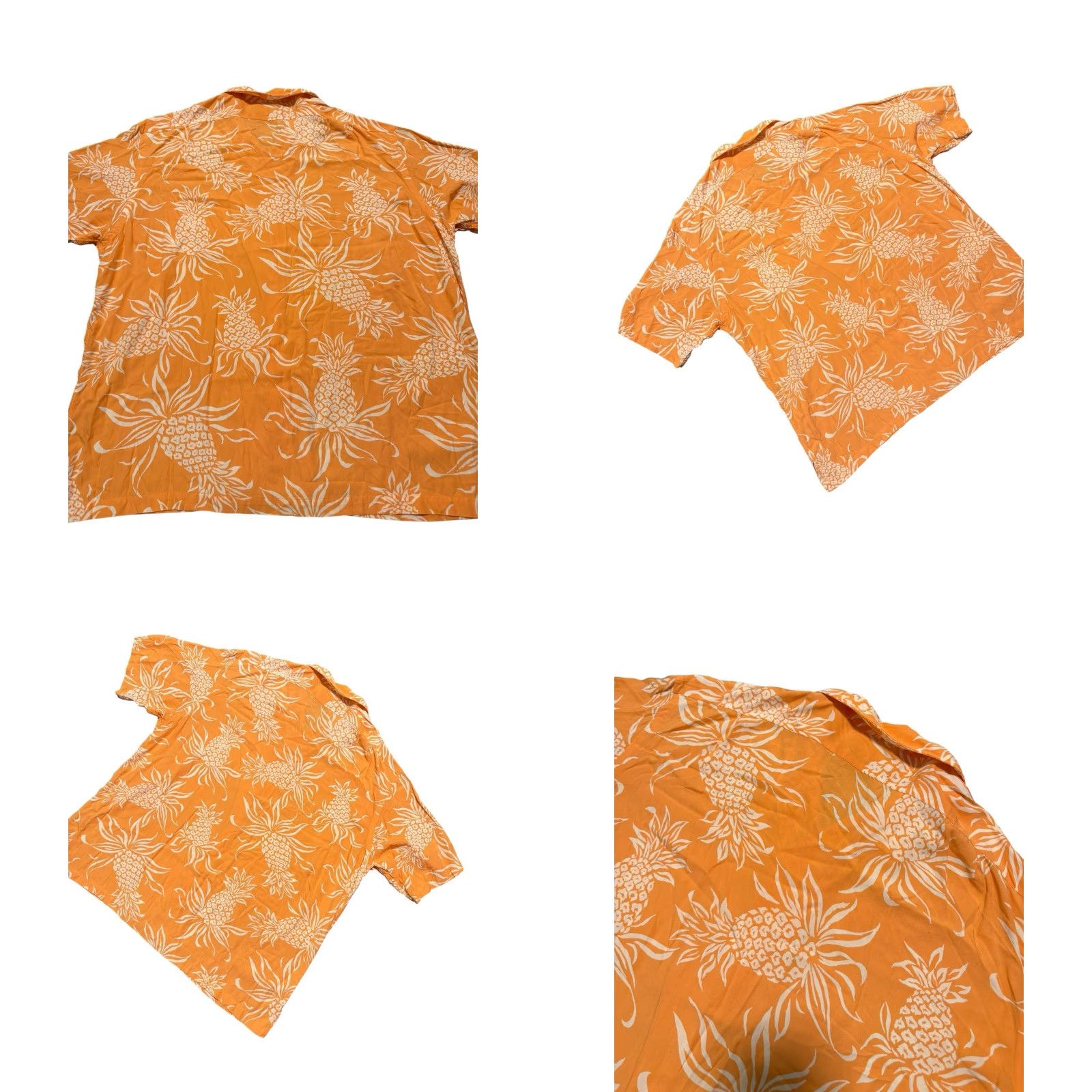 Ralph Lauren VINTAGE Ralph Lauren POLO Pineapple Pattern Loop Collar Hawaiian Aloha Shirt 2XL Orange/White Men Short Sleeve Shirt Size US XXL / EU 58 / 5 - 8 Thumbnail