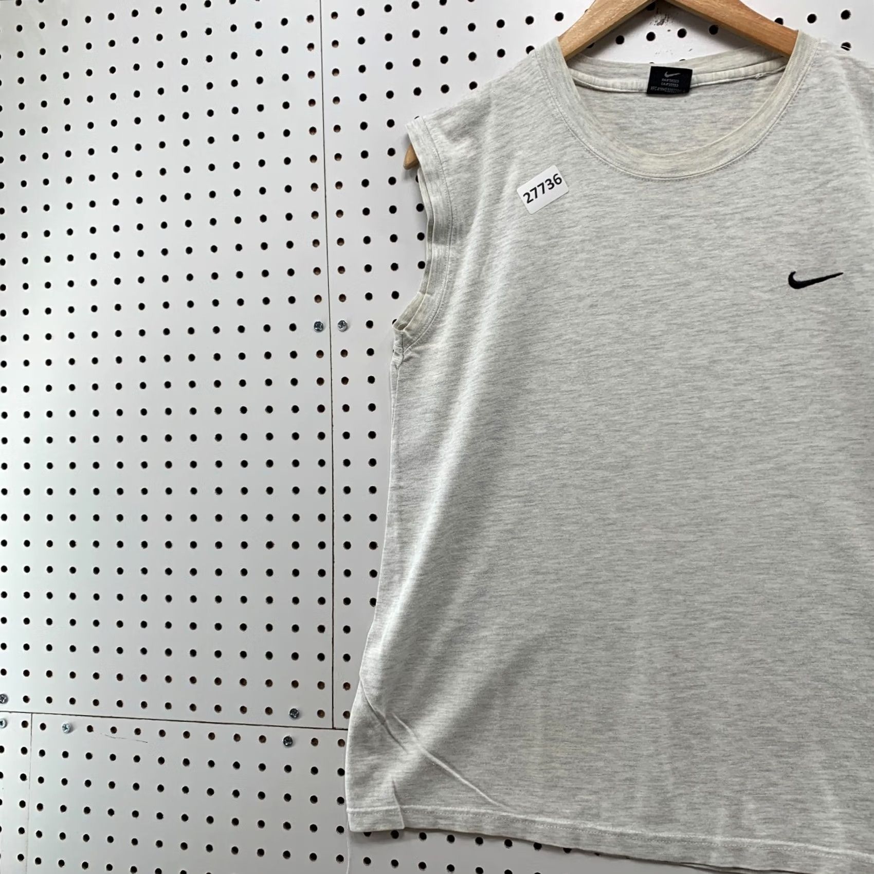 Nike VINTAGE Nike Shirt Gray Black Embroidered Swoosh Womens Large Size L / US 10 / IT 46 - 3 Thumbnail