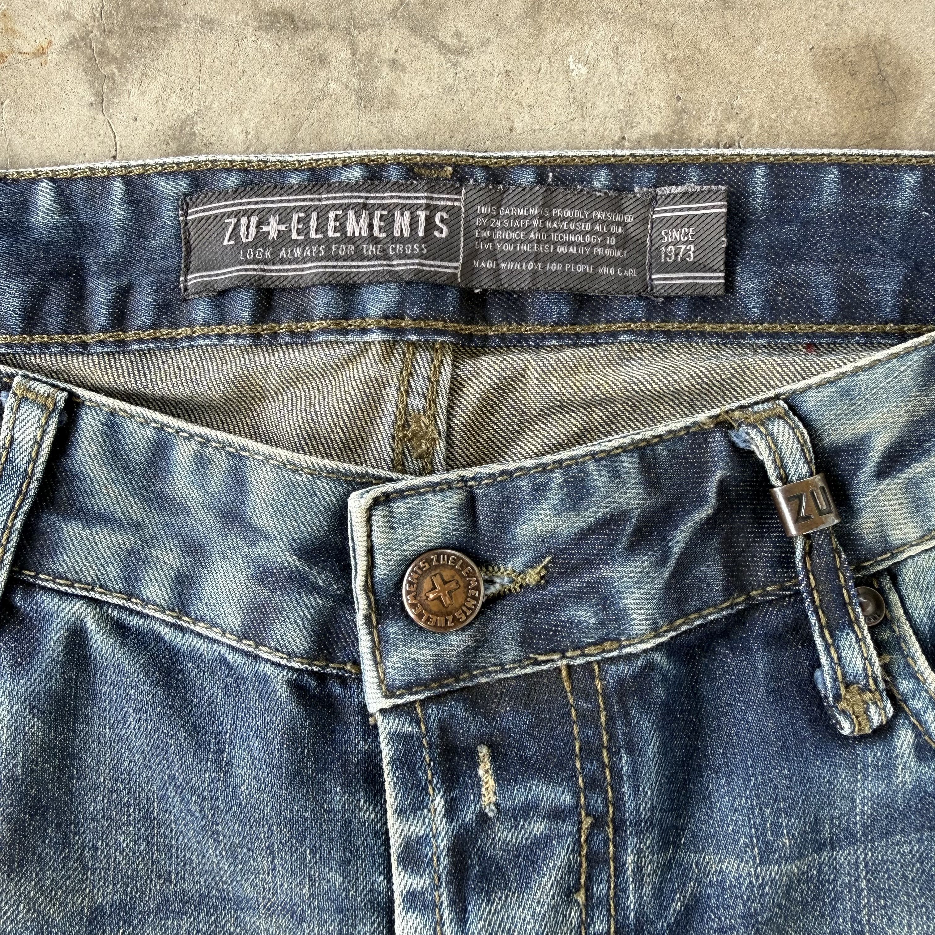 Japanese Brand W34 Vintage Zuelements Faded Rusty Ripped Denim Pants Size US 34 / EU 50 - 7 Thumbnail