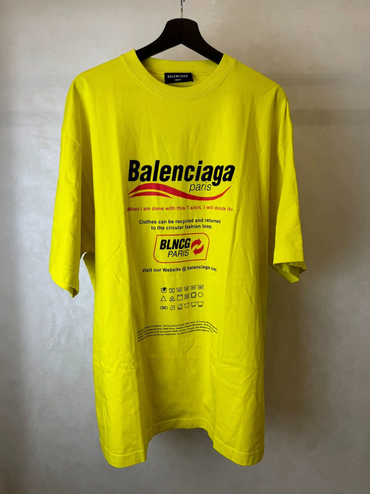 Balenciaga Balenciaga Yellow Eco friendly Short Sleeves Size US S / EU 44-46 / 1 - 1 Thumbnail