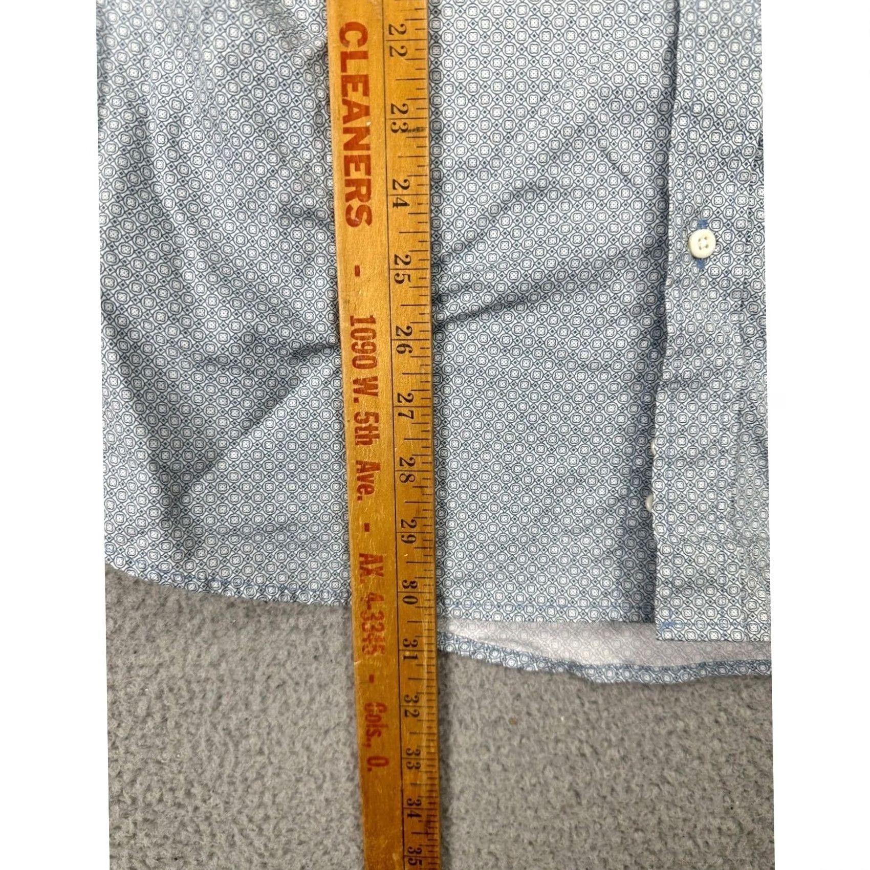 Tom Tailor MTailor Shirt Mens Medium Blue Geometric Button Up Slim Fit Long Sleeve Size US M / EU 48-50 / 2 - 7 Thumbnail