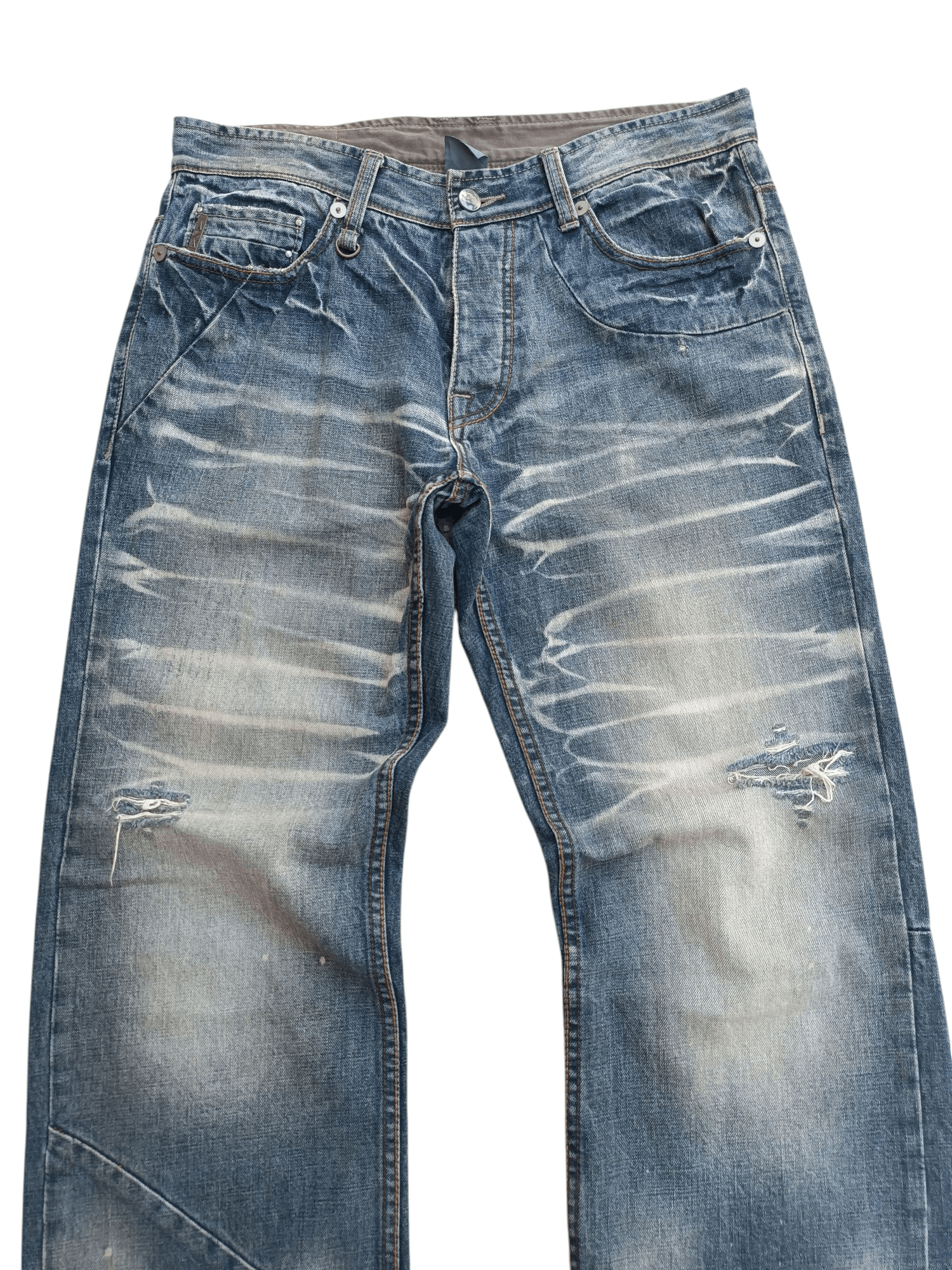 Armani Exchange Armani Exchange Distressed Whiskers Faded Denim E261 Size US 33 - 3 Thumbnail