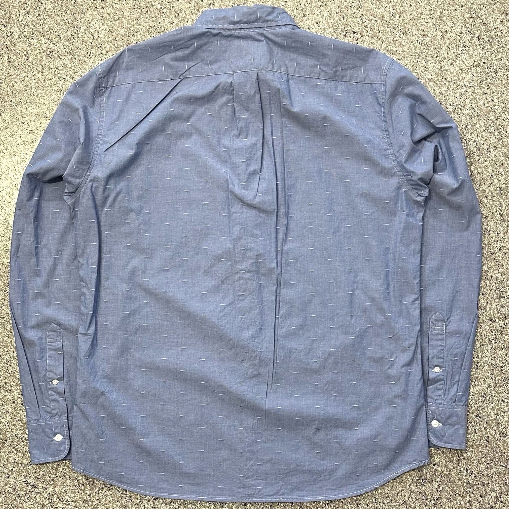 J.Crew J.CREW Button-Up Shirt Mens L Slim Fit Blue Textured Cotton Spandex Secret Wash Long Sleeve Collared Button-Down Size US L / EU 52-54 / 3 - 7 Thumbnail