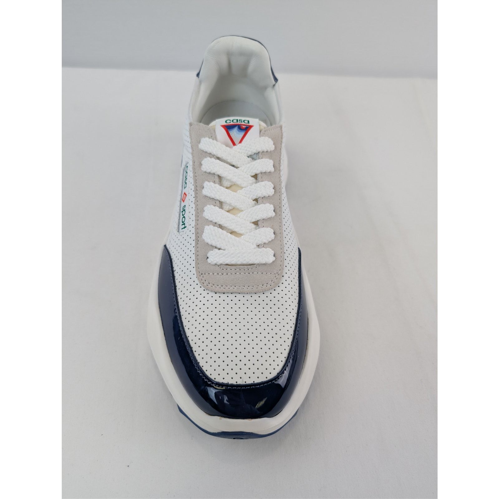 Casablanca o1rshd1 Leather Mens Atlantis Sneaker in White / Navy Size US 9.5 / EU 42-43 - 16 Thumbnail