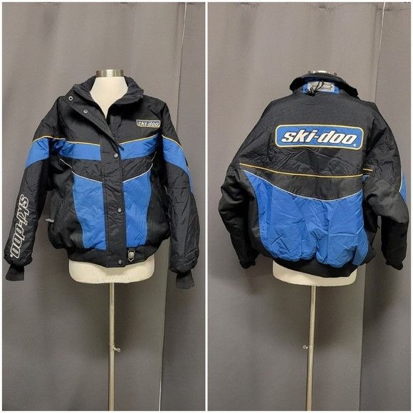 Ski-Doo Vintage 90s Ski-Doo Sno Gear Spellout Black Blue Snowmobile Size XL / US 12-14 / IT 48-50 - 1 Thumbnail