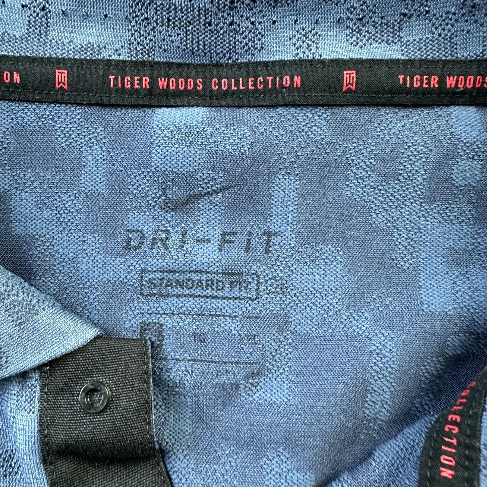 Nike VINTAGE Nike Tiger Woods Polo Shirt XL Blue Dri-Fit Camouflage Golf Mens Size US XL / EU 56 / 4 - 7 Thumbnail