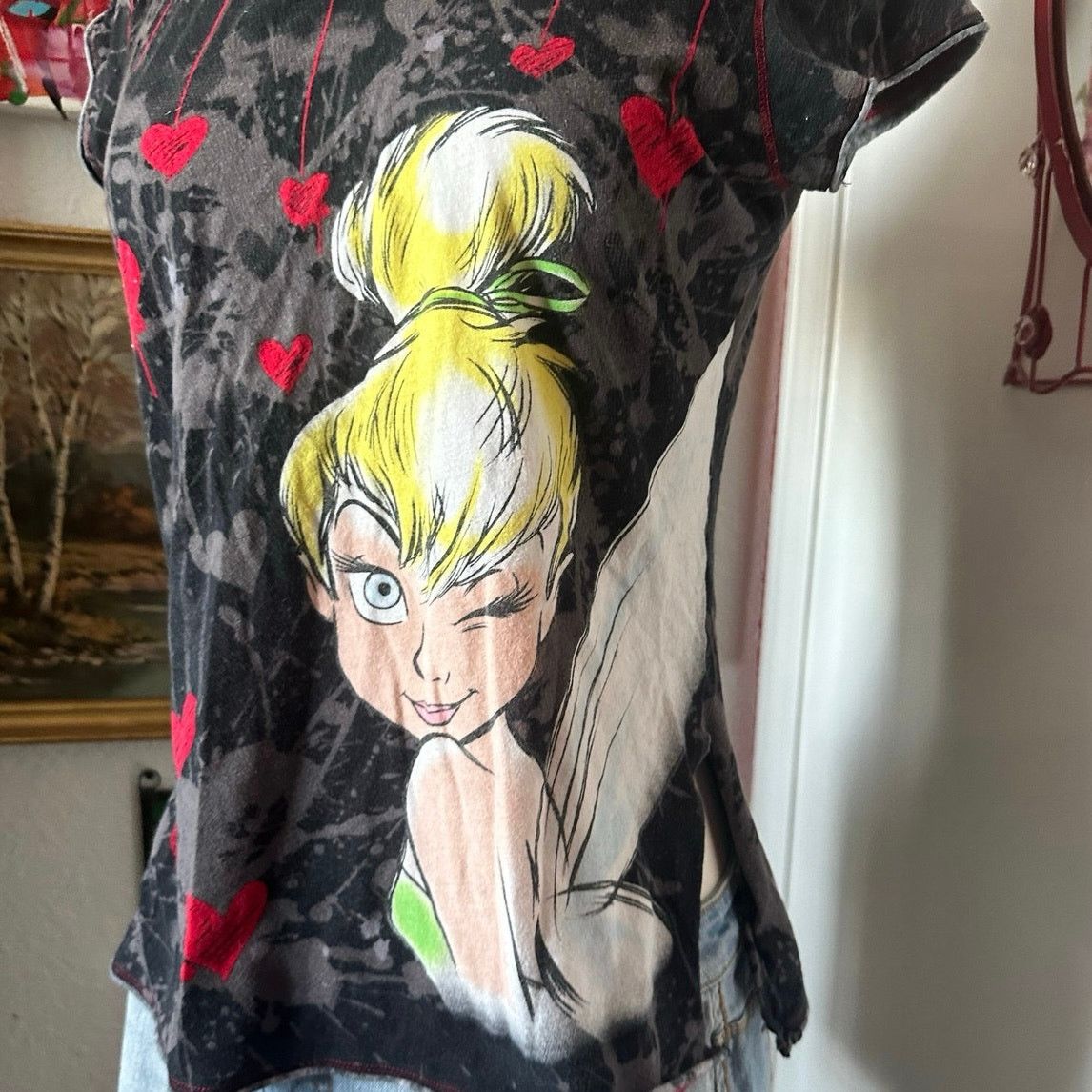 Disney disney tinkerbell black tie dye shirt Size XL / US 12-14 / IT 48-50 - 2 Thumbnail