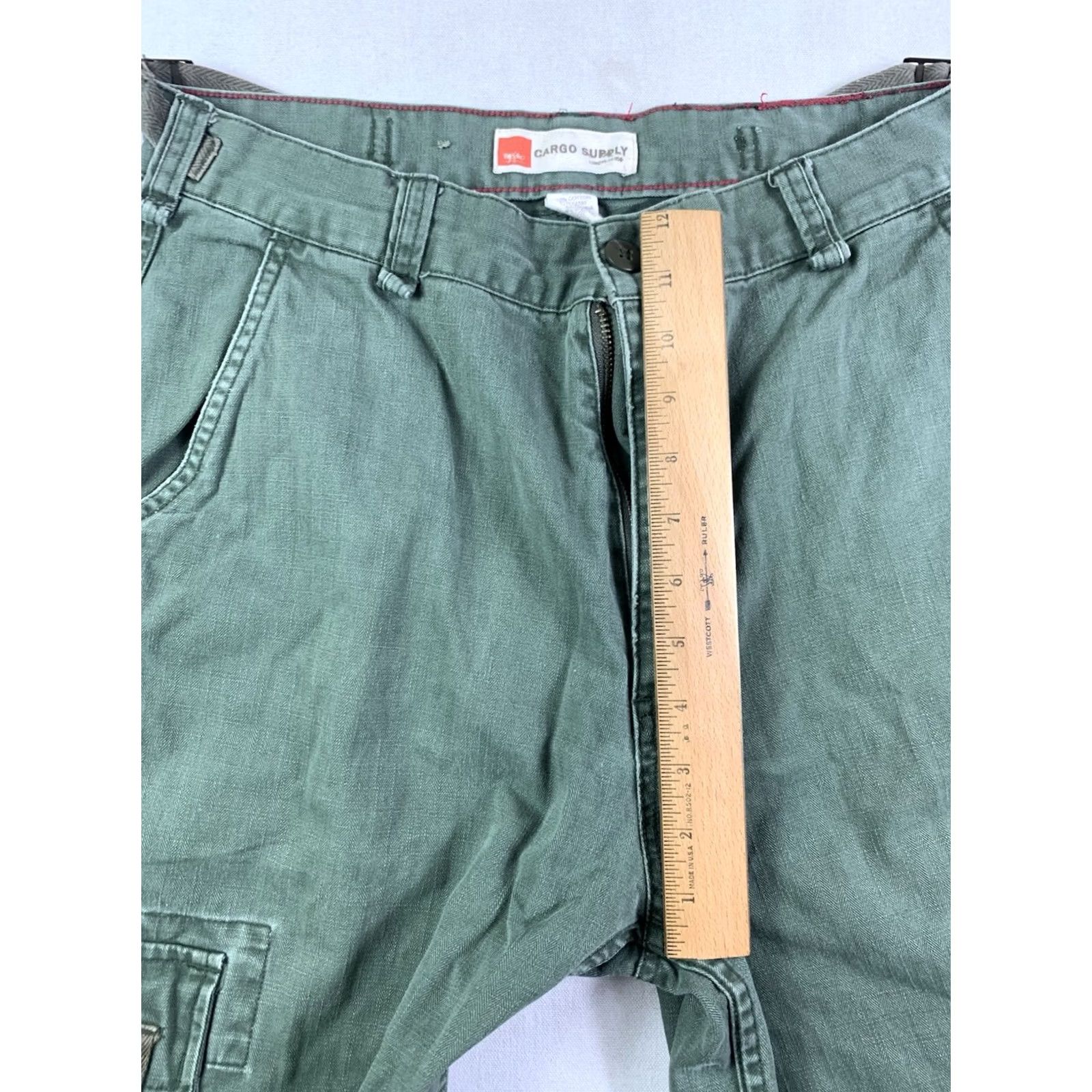 Mossimo VINTAGE Mossimo Cargo Pant Men 32x29 Green Adjustable Waist Cotton Y2K Size US 32 / EU 48 - 6 Thumbnail