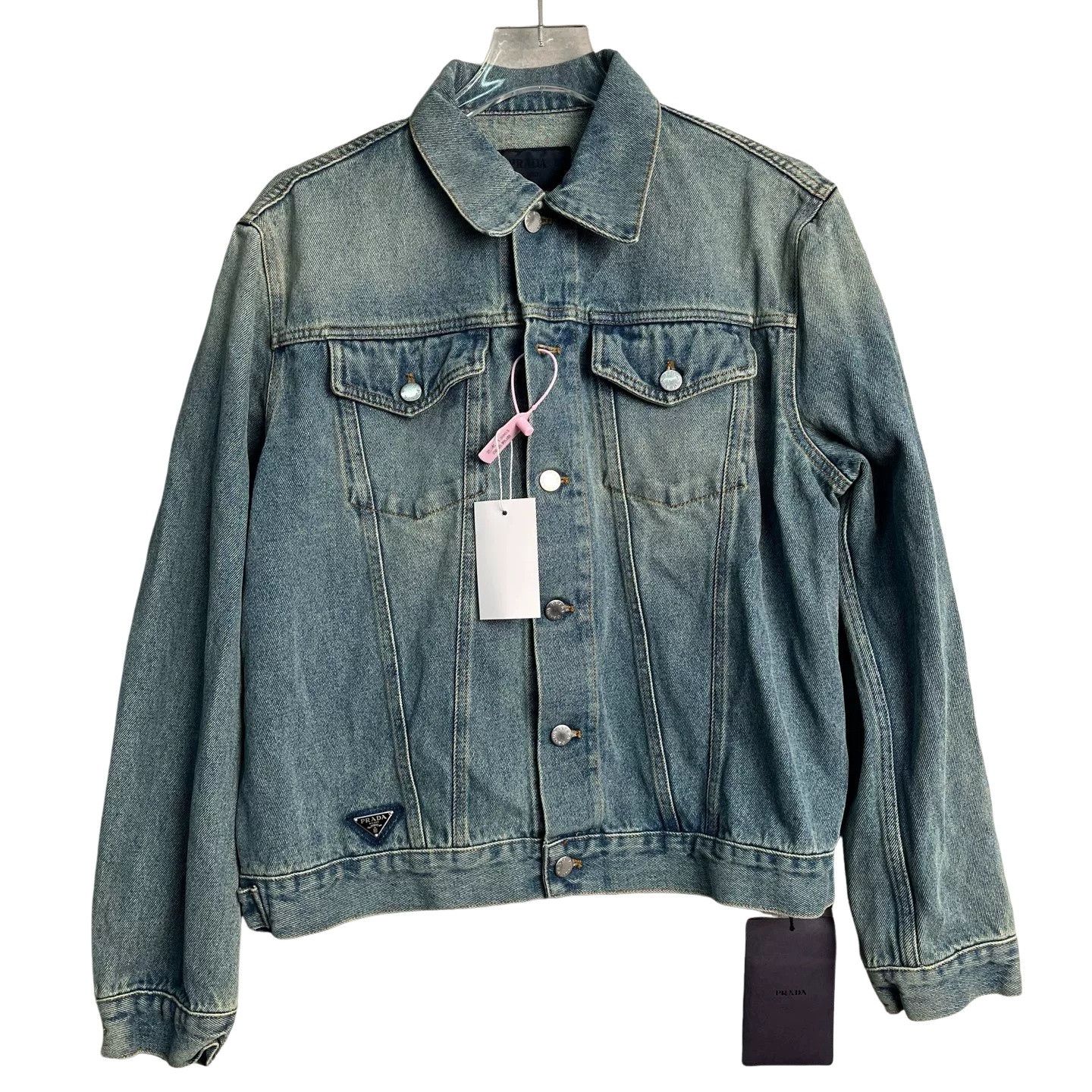 Prada Prada Faded Blue Denim Jacket Size XL Size US XL / EU 56 / 4 - 1 Thumbnail