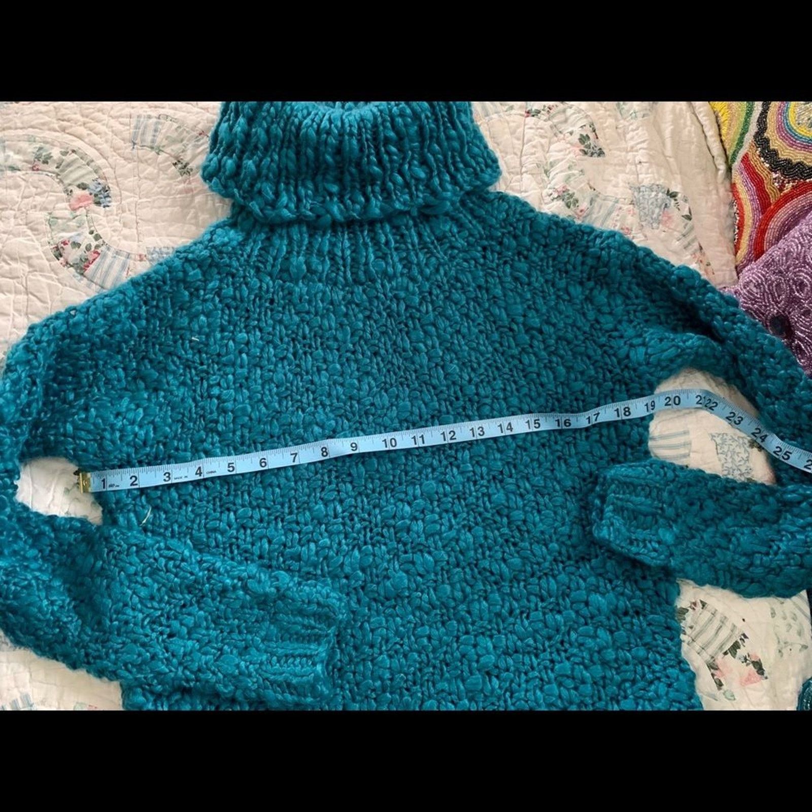 Vivienne Tam NWT VIVIENNE TAM CHUNKY TEAL TURTLENECK SWEATER XS Size US XS / EU 42 / 0 - 3 Thumbnail