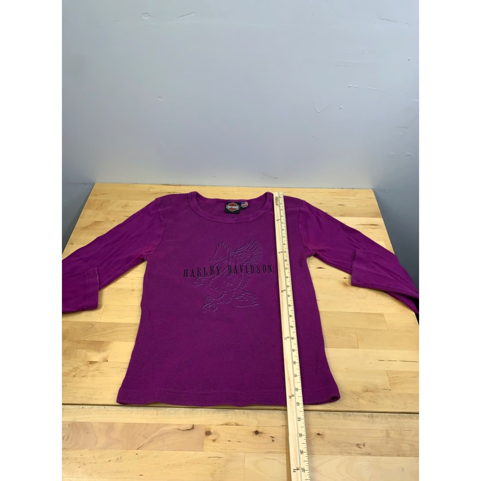 Harley Davidson Harley-Davidson Thermal Shirt Womens M Purple Long Sleeve Embroidered T-Shirt Size M / US 6-8 / IT 42-44 - 7 Thumbnail