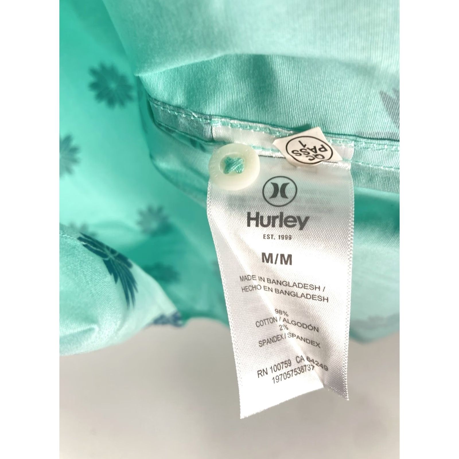 Hurley Hurley Patio Cabana Shirt Green Floral Button Short Sleeve Casual NWT Medium Mens Shirt Size US M / EU 48-50 / 2 - 7 Thumbnail